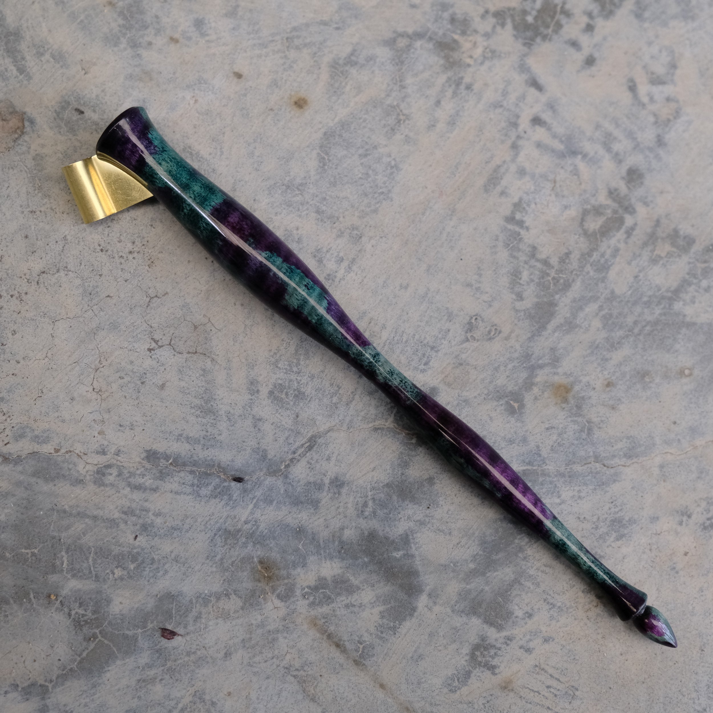 purple-and-grey-turquoise-dyed-curly-maple-oblique-pen-holder.jpeg