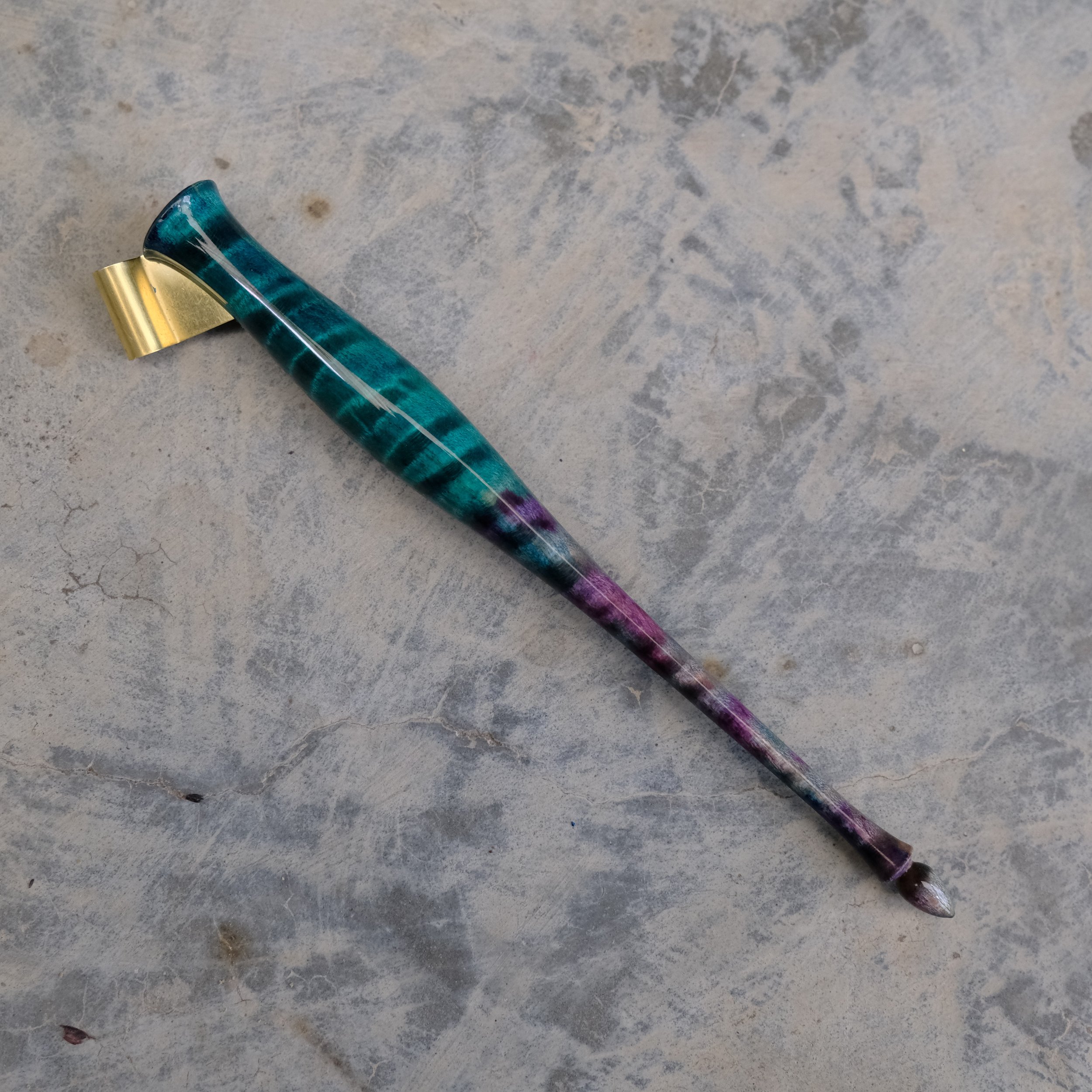 turquoise-murasaki-dyed-curly-maple-oblique-pen-holder.jpeg