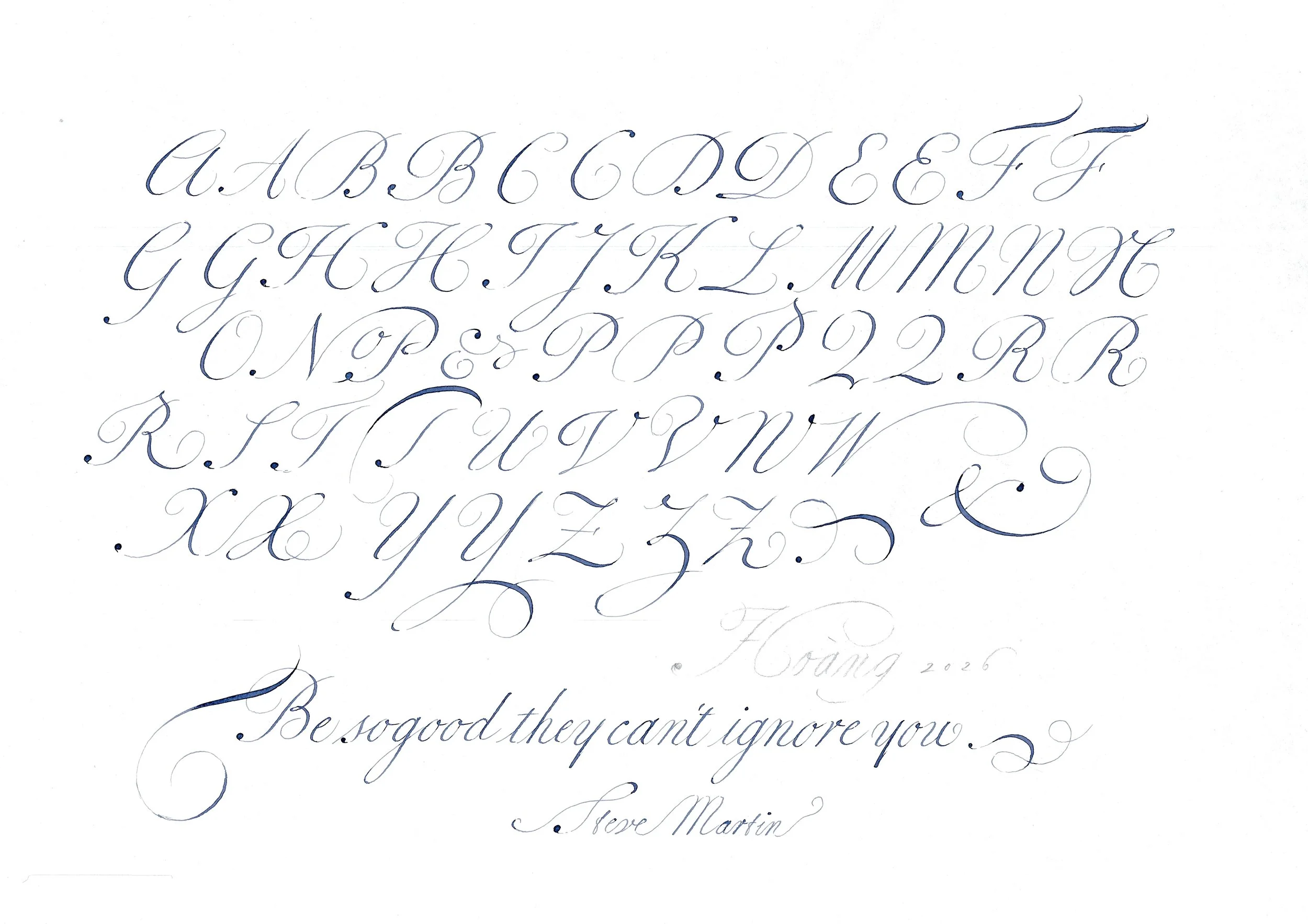 Round Hand alphabet exemplar Dao Huy Hoang