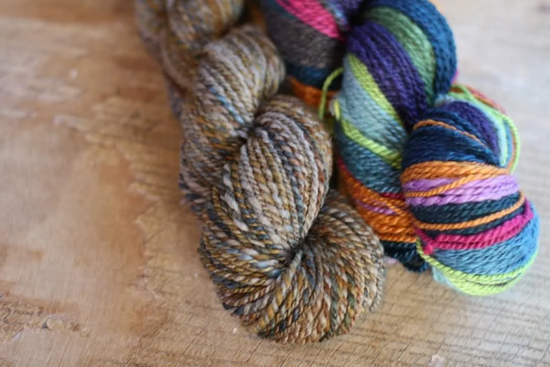 Zeus and the Mount Olympus collection from @hilltopkatie 12 days of Christmas collection. I&rsquo;m just a liiiiittttttle behind in posting, I was actually keeping up with the 12 days spins this year! 
One big handdyed variegated skein in one of the 
