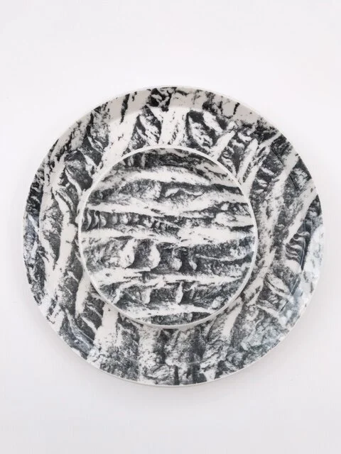 Two Bark Porcelain Plates