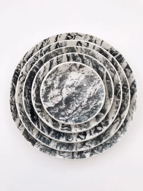 Bark Porcelain Plate Stack