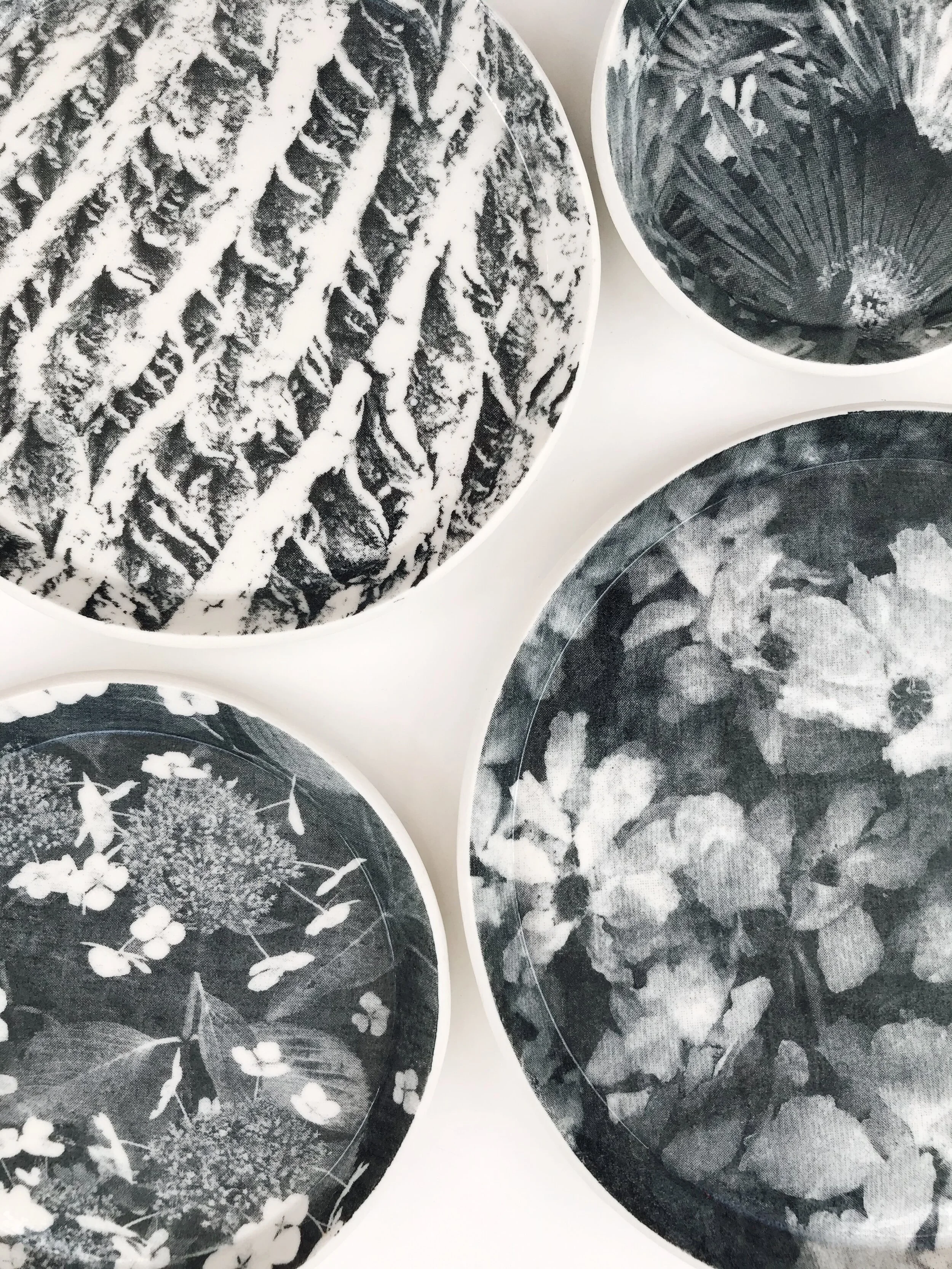 Bark, Hydrangea, Tree Blossom &amp; Ice Plant Porcelain Plates