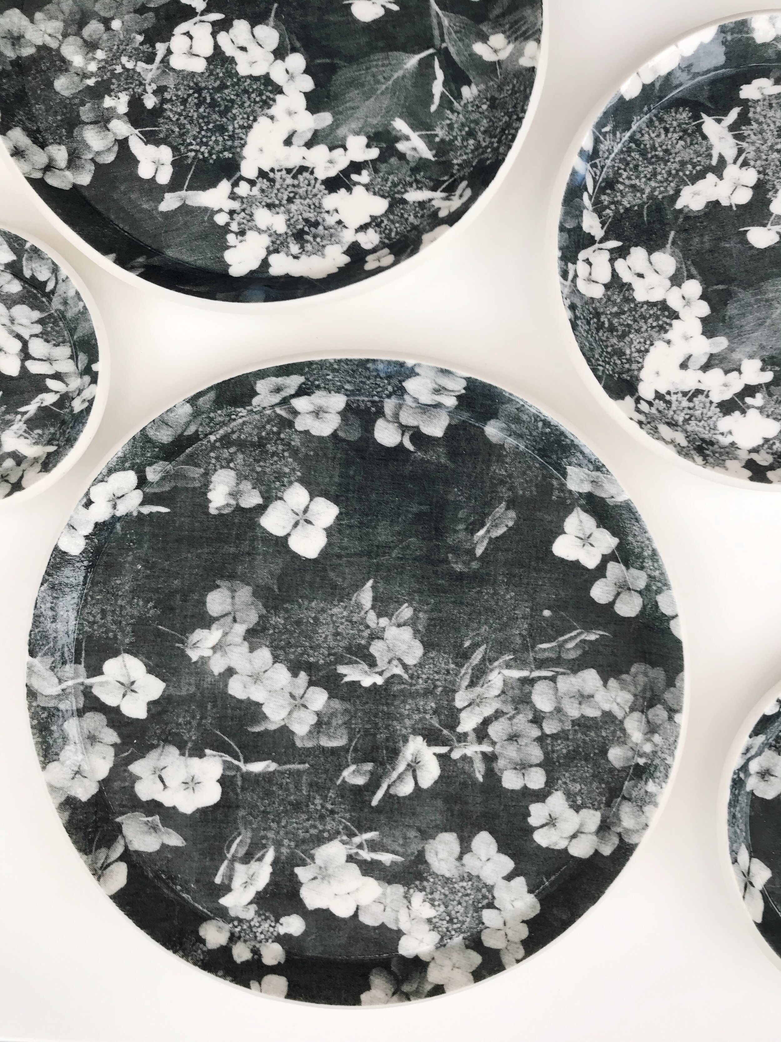 Hydrangea Porcelain Plates