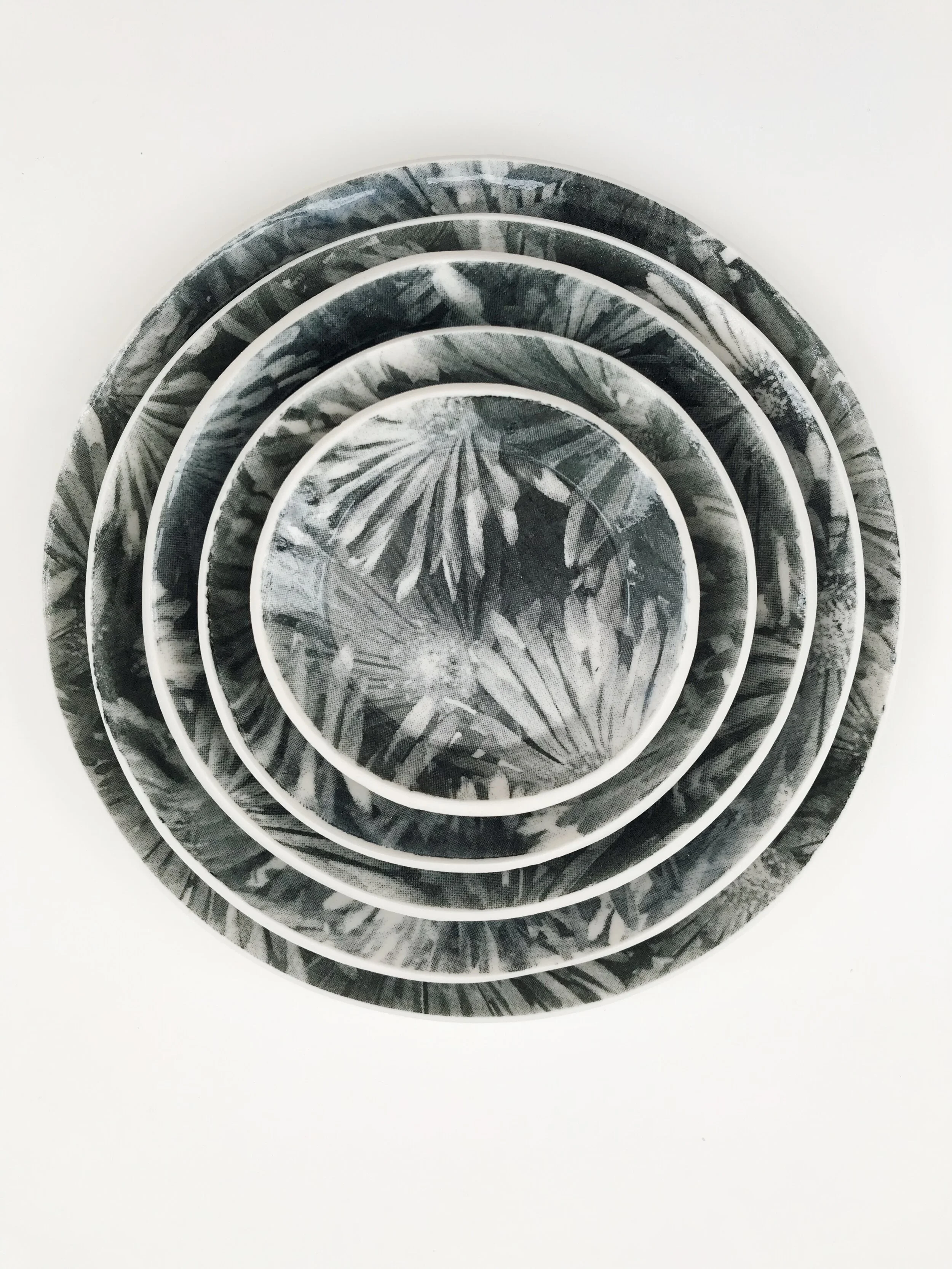 Ice Plant Porcelain Plate Stack