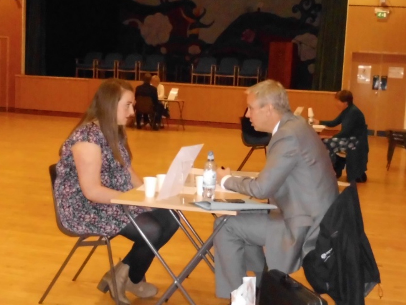 Parent, Dee Corbett, interviewing Rebekah McKeag.