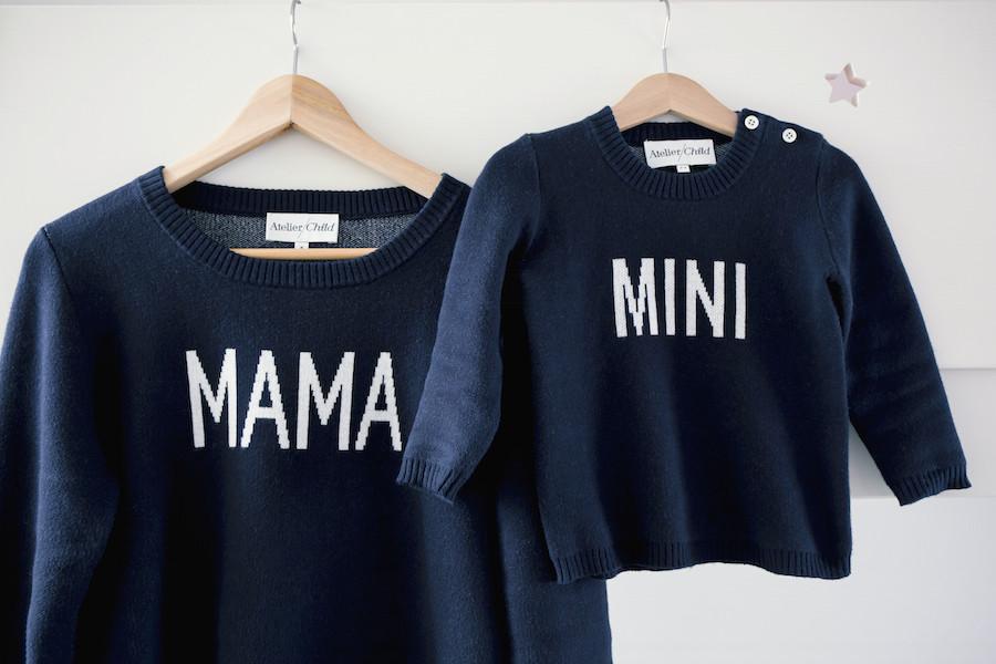  Atelier Child x Grace Tales  Mama   and Mini Cashmere Crew Sweaters , $49 and $79 (on pre-order for August) 