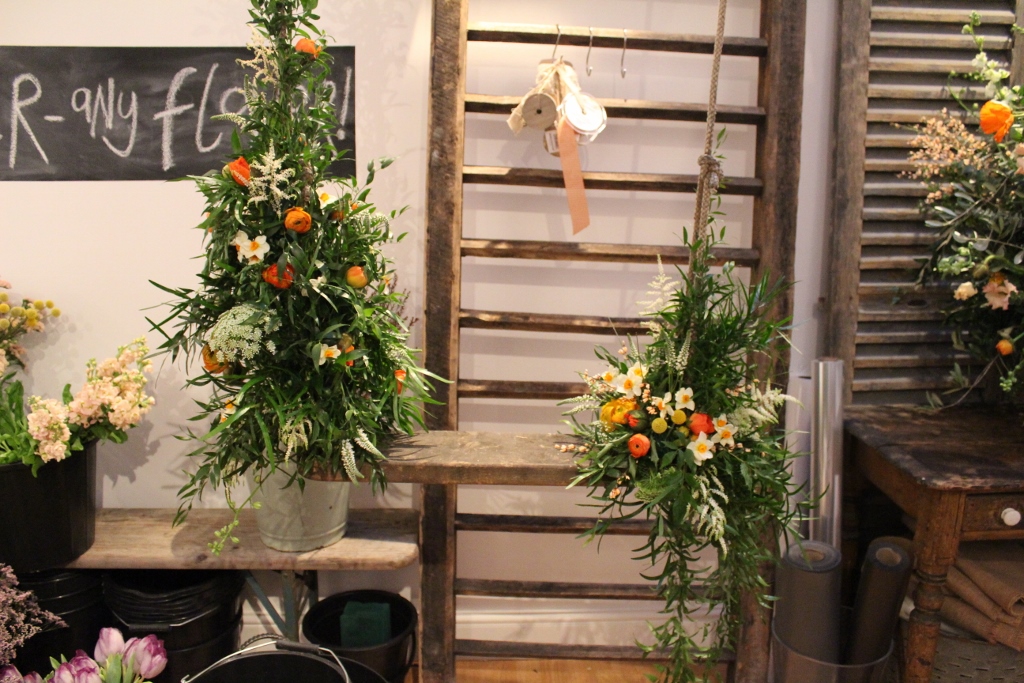 Decorating a swing with flowers was lots of fun
