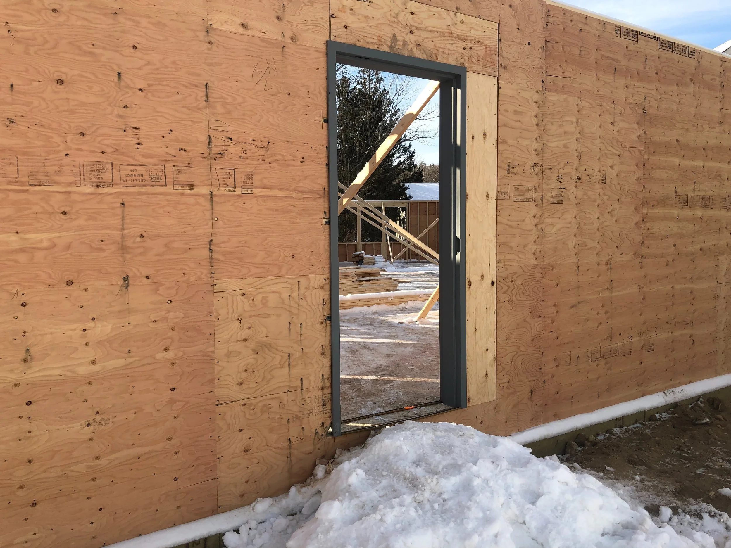 FIRST DOOR FRAME INSTALLED