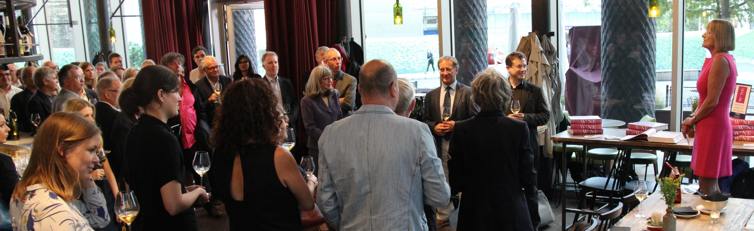 Jancis addresses the assembled guests