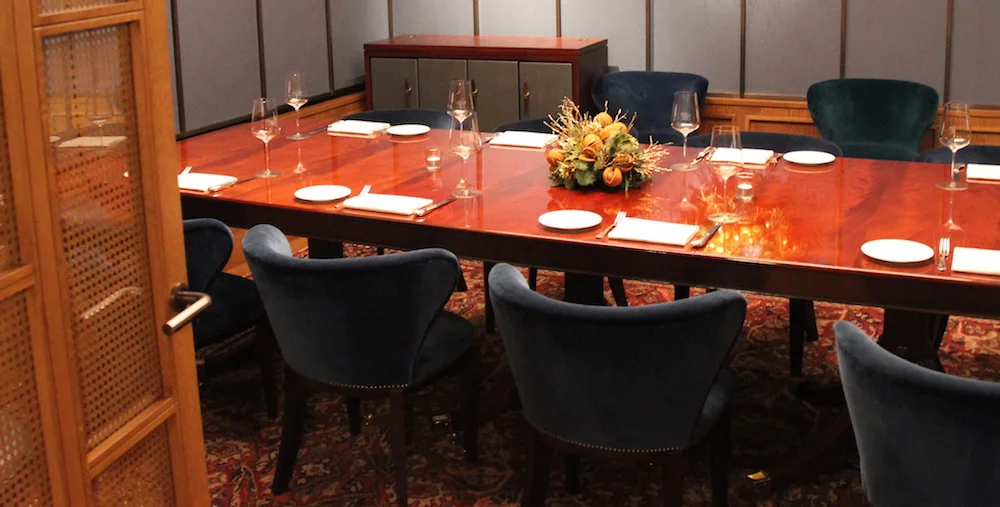 The Lutyens private dining room at 67 Pall Mall