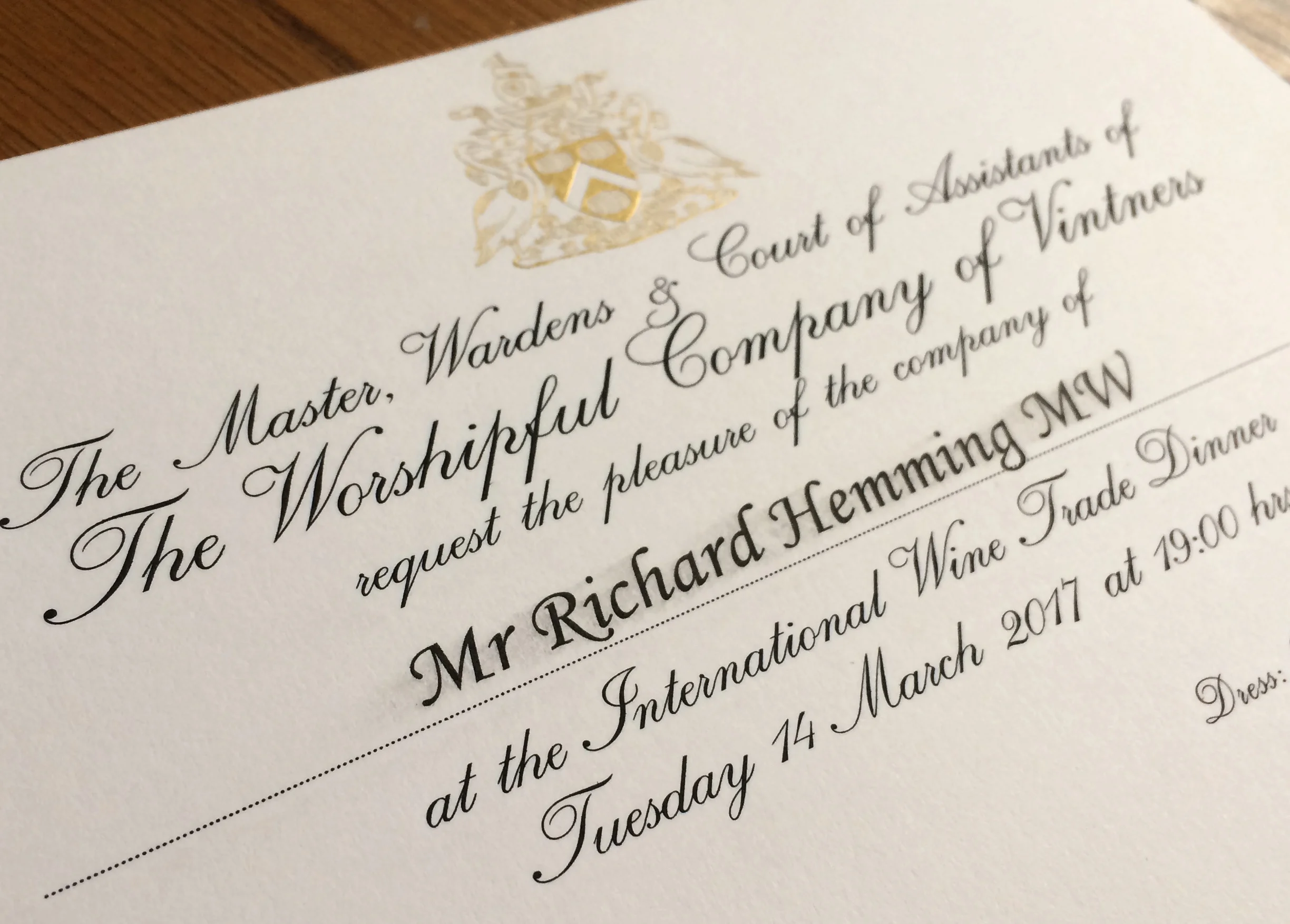 The International Wine Trade Dinner 2017