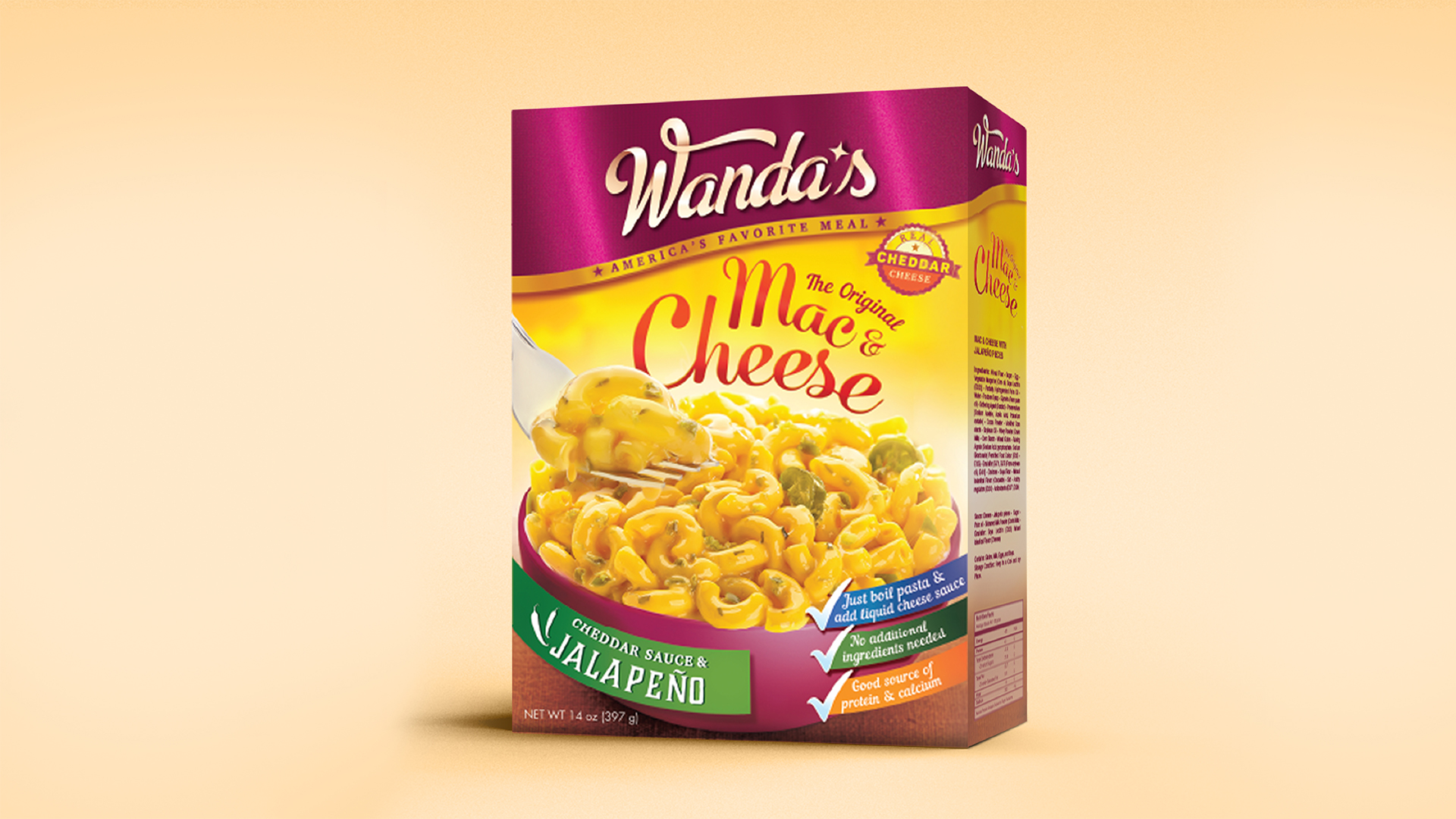 Wanda's, the magical helper in a box is here to help busy moms cook easy meals for their children. I created custom designed swift typography with a touch of magic to convey the message. The product shot was taken using a 45 degree angle to accent