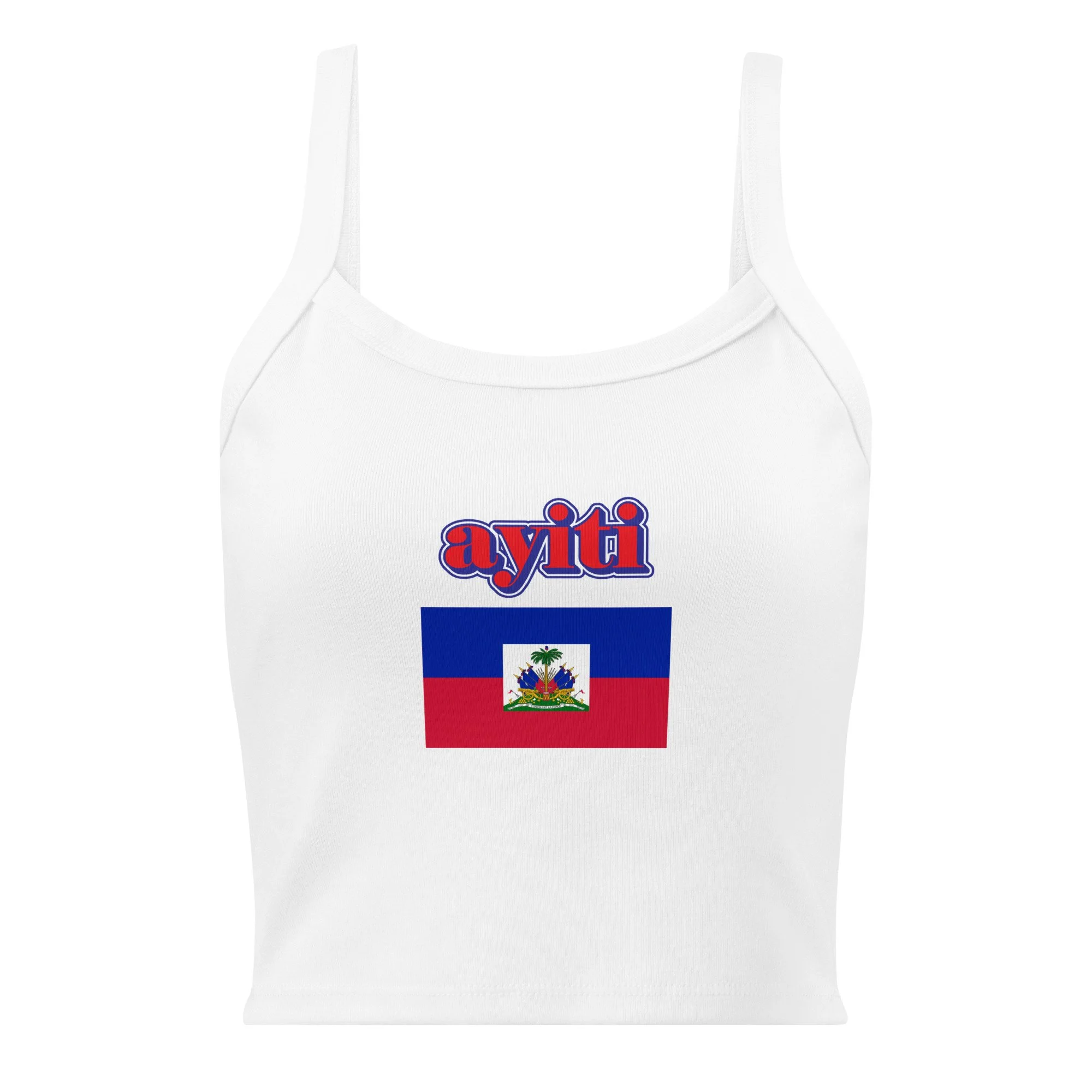 Haiti Flag Ribbed Tank Top for Women – Haitian Blue and Red Design