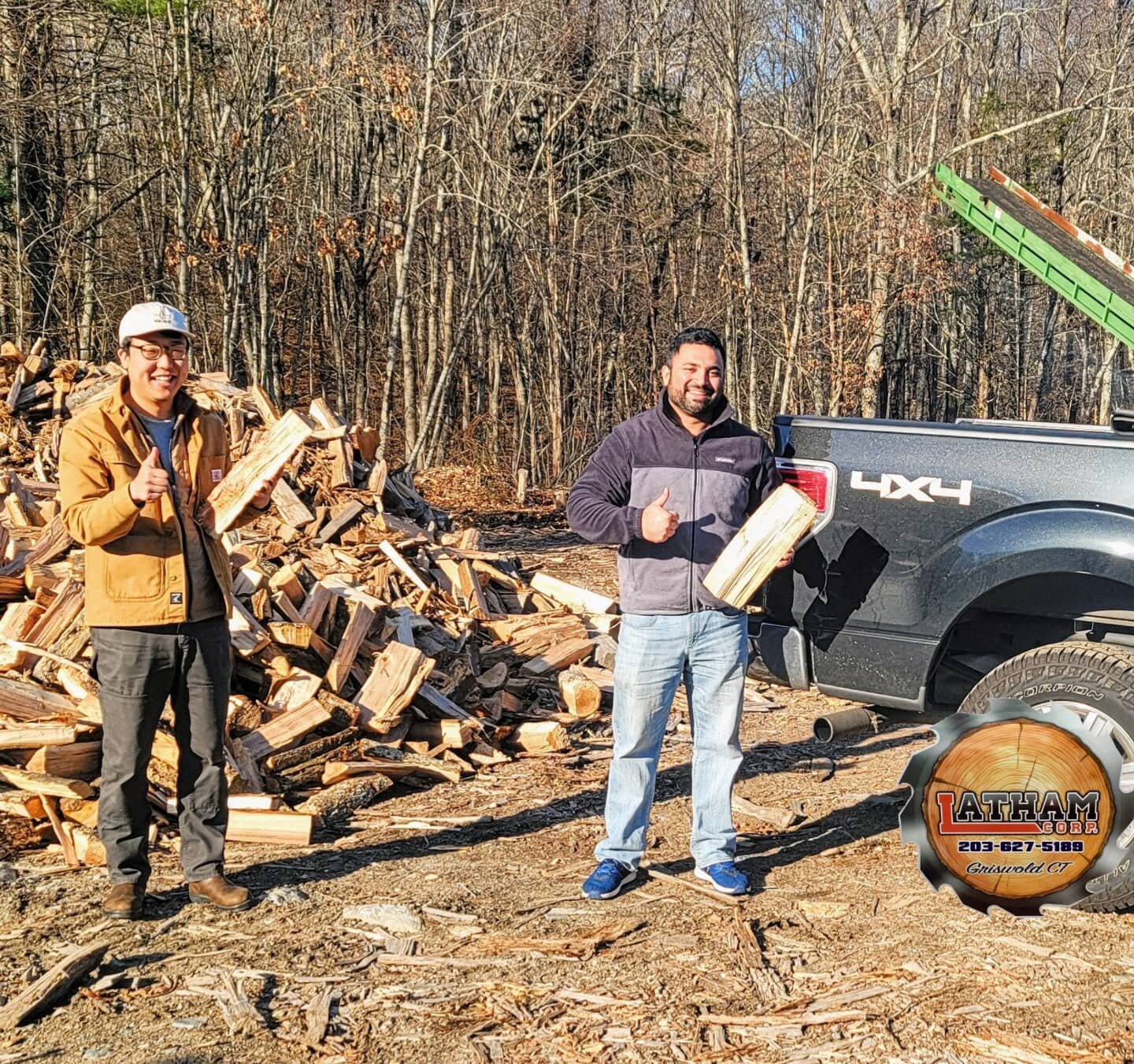 These guys knew where to go when they had to get their truckload! 😁👉🛻 Load your trunk with our seasoned Firewood. 🔥🔥🔥 Call or Text Frank to schedule a pickup time: 203-627-5189 Serving families in #Griswold and surrounding towns in #CT.  www.la