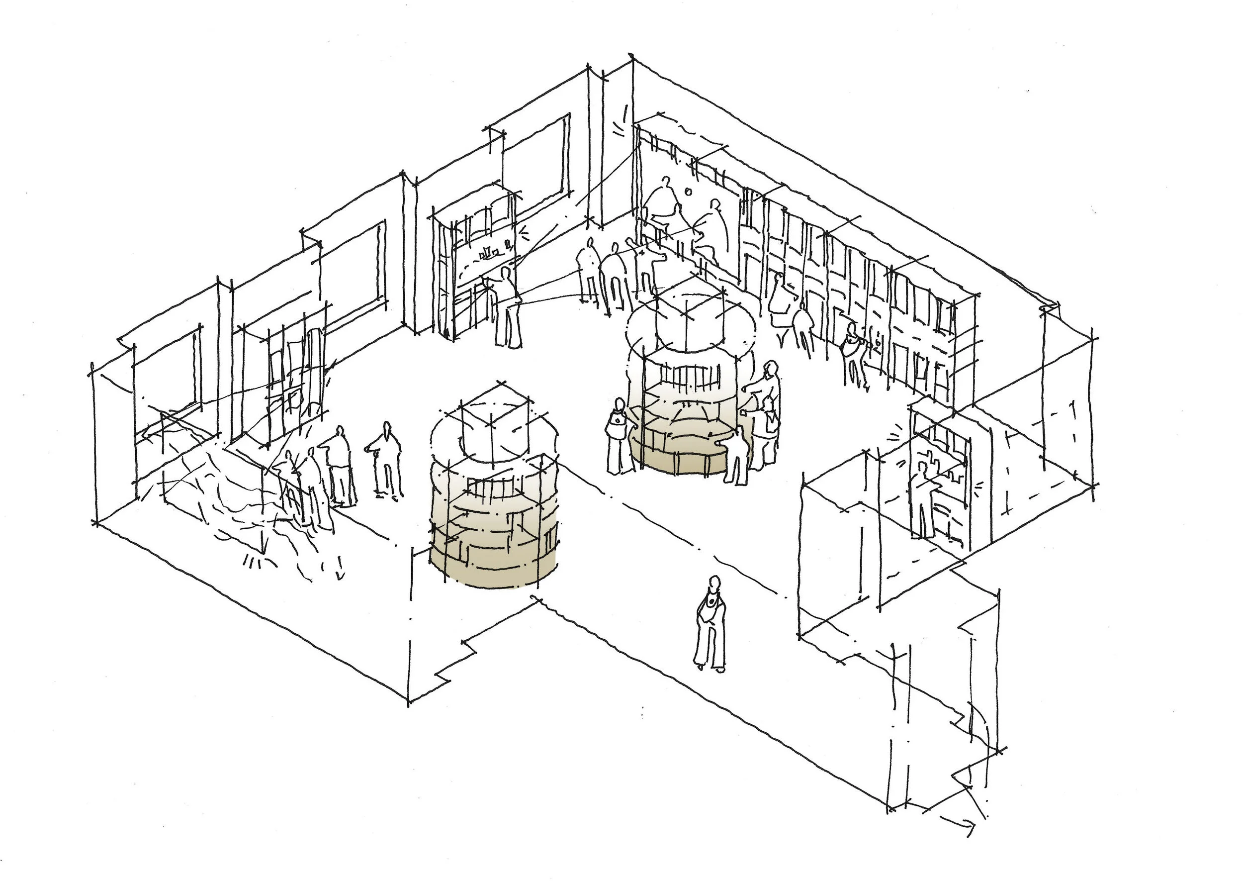 Our design approach in response to RIBA open competition for a new Clore learning centre on the 4th floor of the RIBA building focused on establishing a coherent design language across all areas of the proposed leaning centre. Flexibility is encouraged through reconfigurable modular storage and display systems which are adaptive, robust but also highly rich in their material and detail articulation corresponding to the intricate material palette found in the existing building. London, UK 2017 Client: RIBA Project Status: Competition entry Budget: £400k