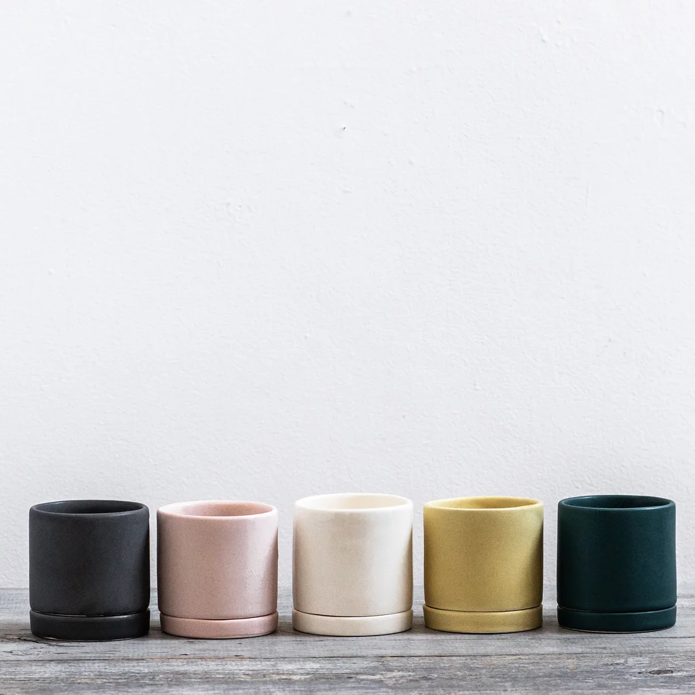 Tabletop Planter in Gloss White  Tandem Ceramics
