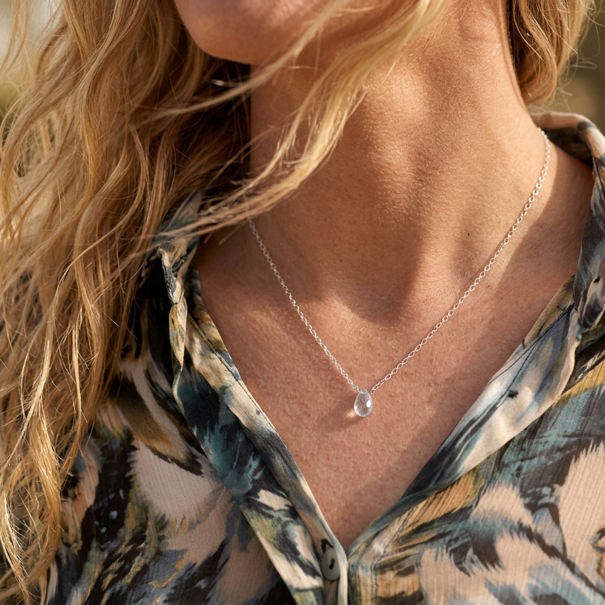 Blue Topaz Minimalist Necklace