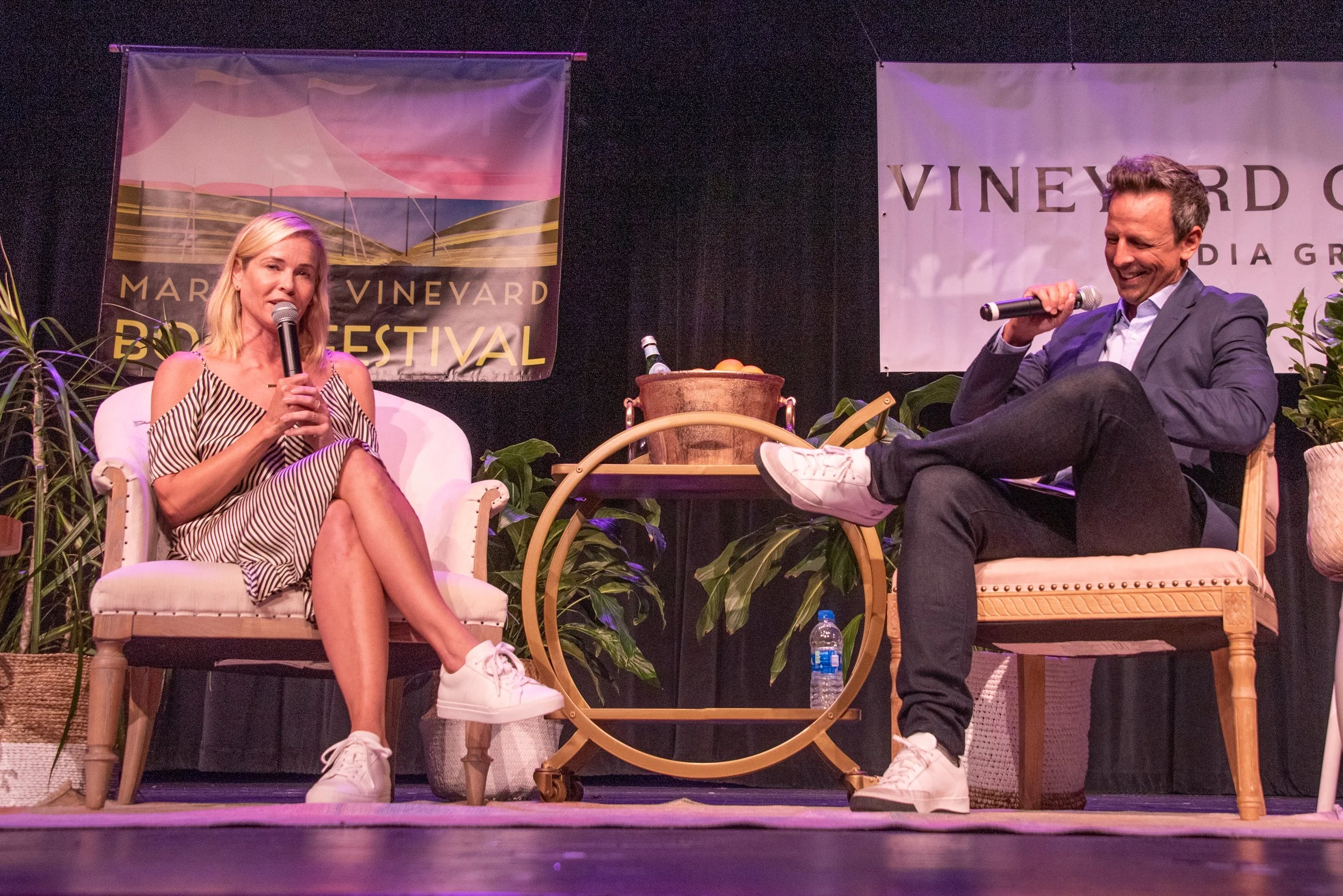 Chelsea Handler and Seth Meyers