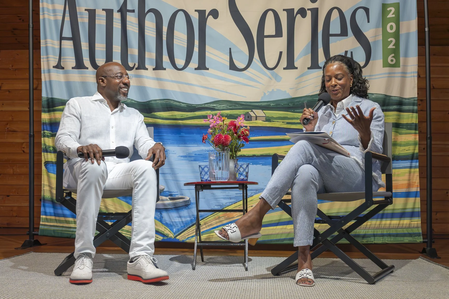 Sen. Raphael Warnock with Dawn Porter