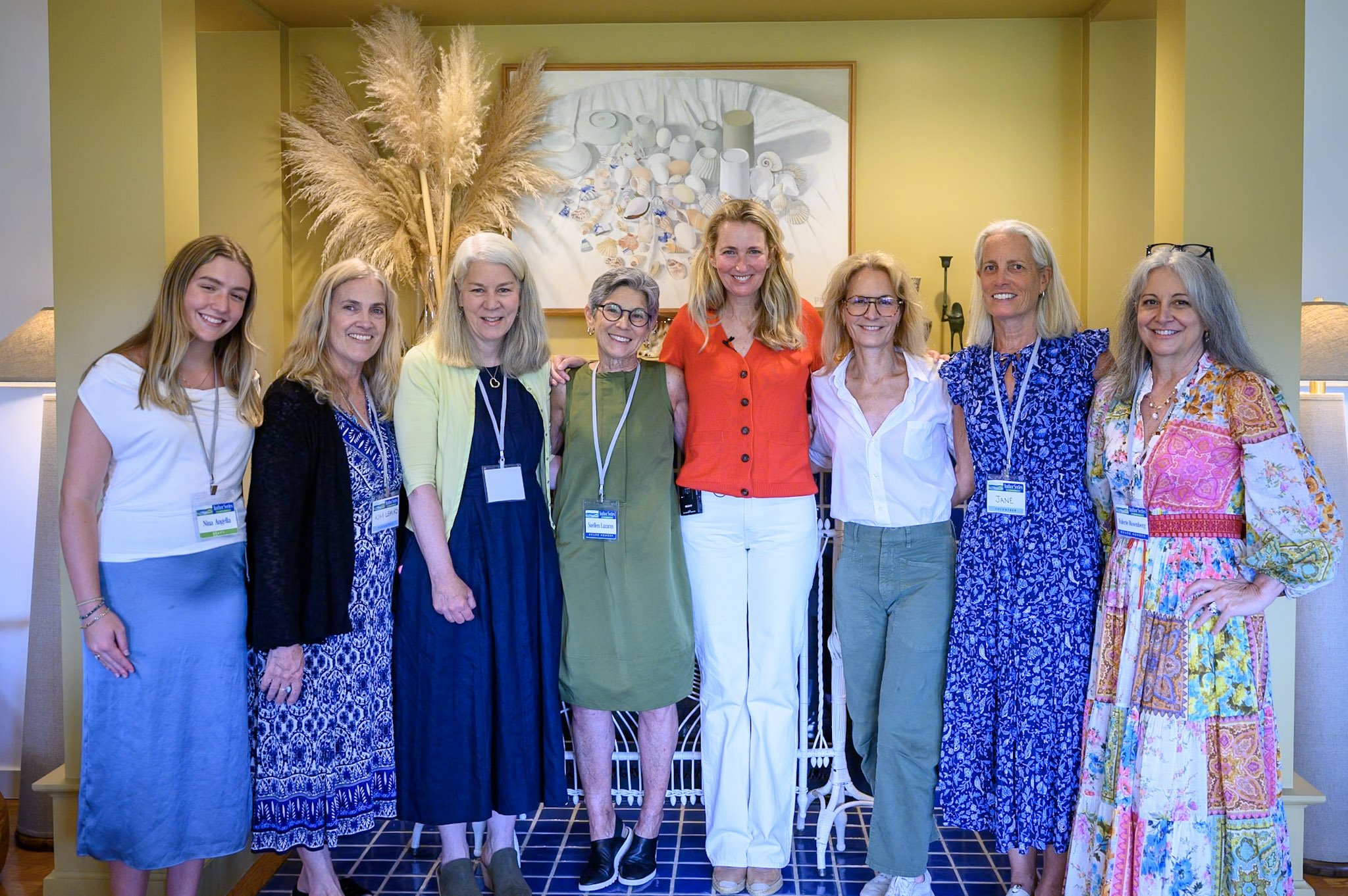 Belle Burden and Alexandra Styron with some of the volunteers