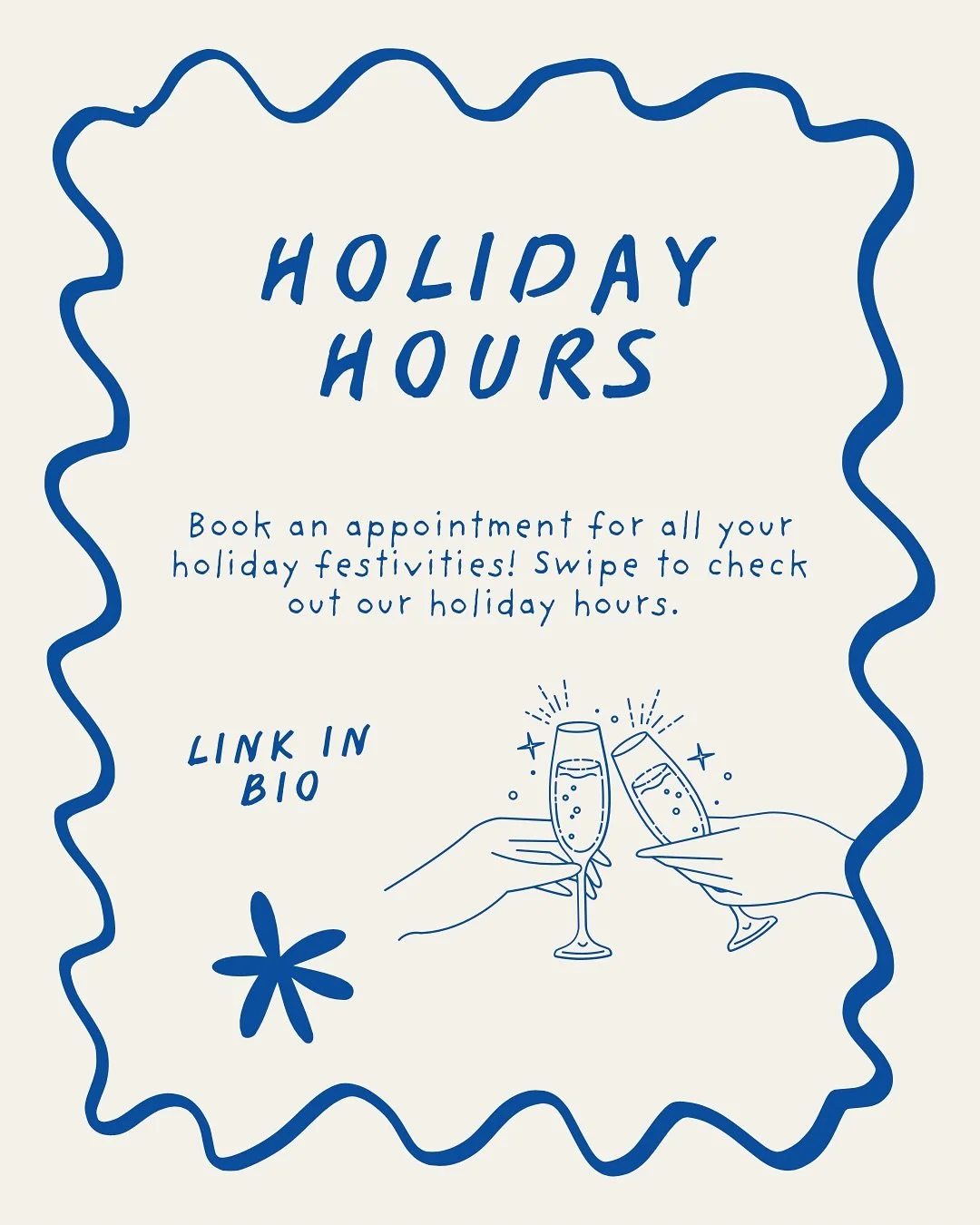 Book your holiday appointments! 🥂

The holidays are quickly approaching and availability is limited. Swipe to check out our holiday hours! 

🧡Visit the link in our bio to schedule your hair and spa services. 

#beautiquehouston #beautiquewestuniver