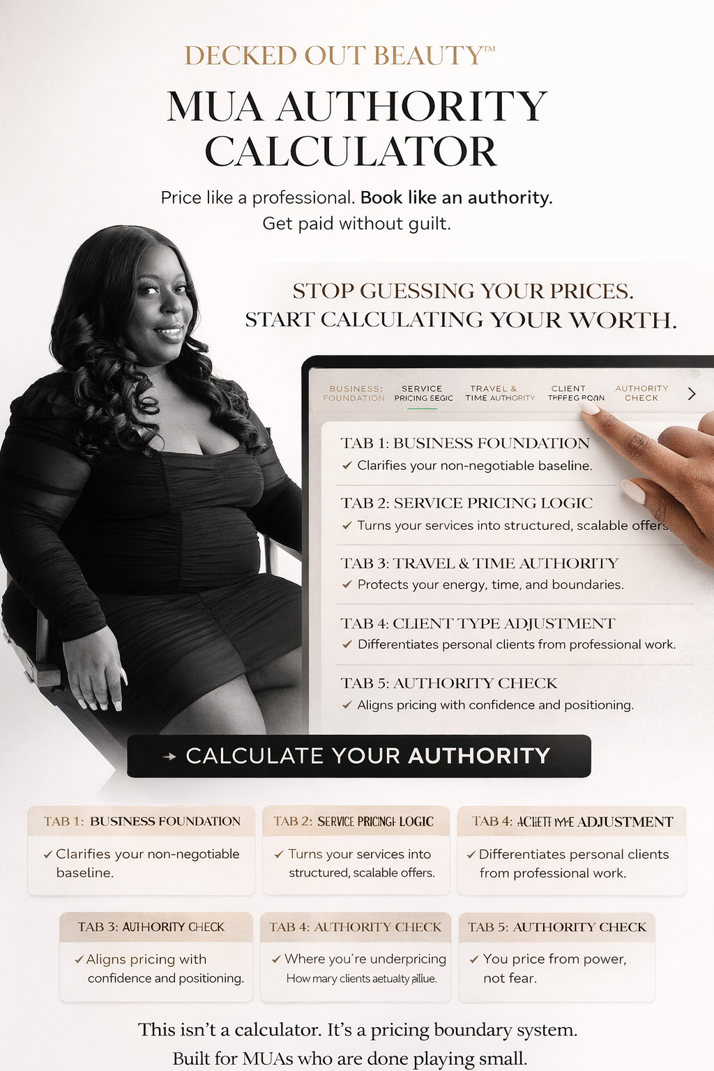 Decked Out BeautyTM MUA Authority Calculator