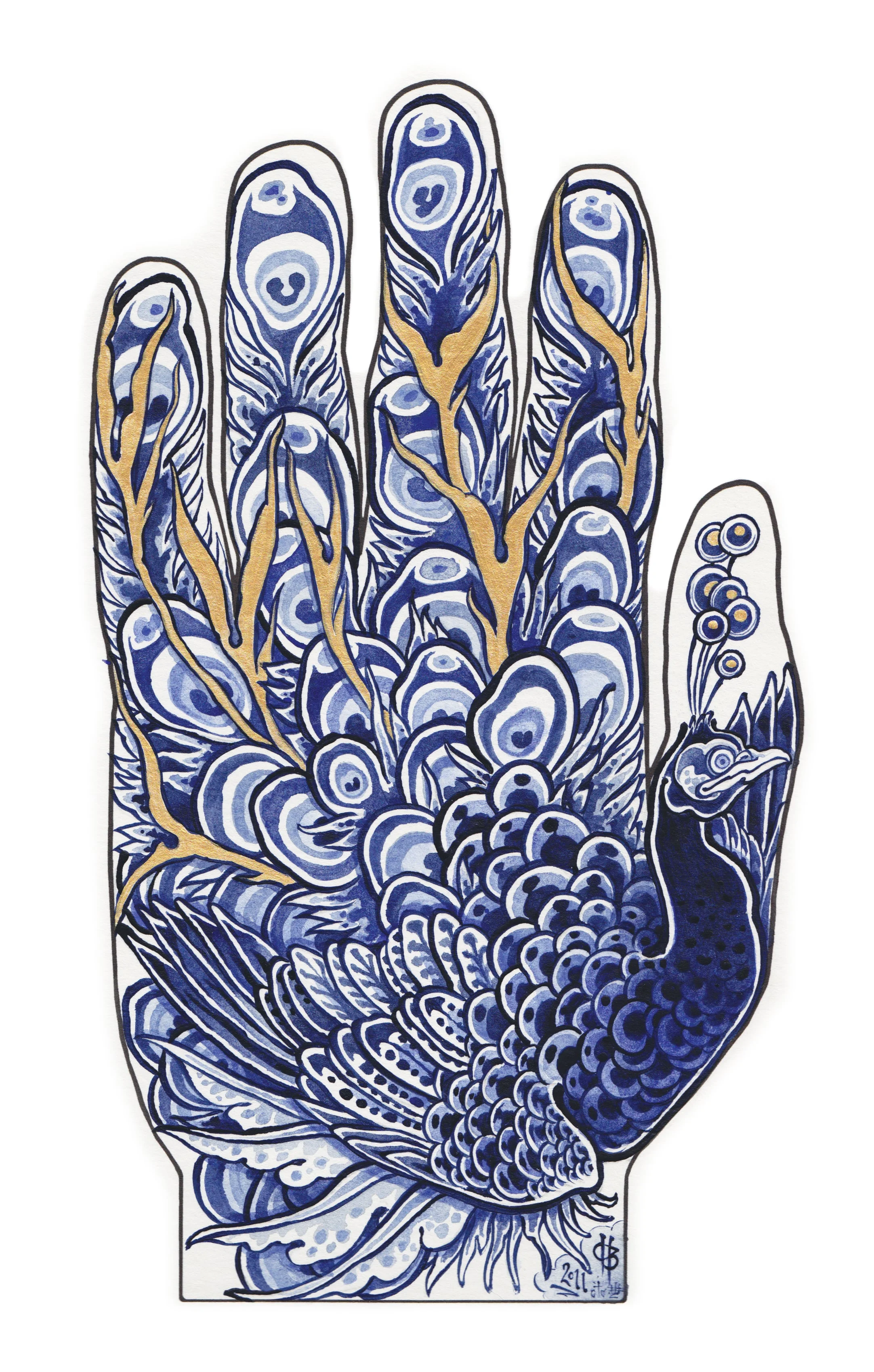 Homage (for REPOP "give 'em a hand" charity project) . 2011 - acrylic on illustration board. 18" x 12".