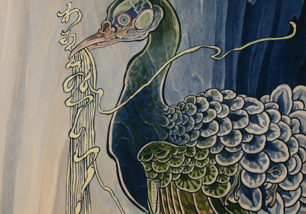 Wa, Oishii desu! Detail. 2011 - acrylic on wood. 5' x 2'.