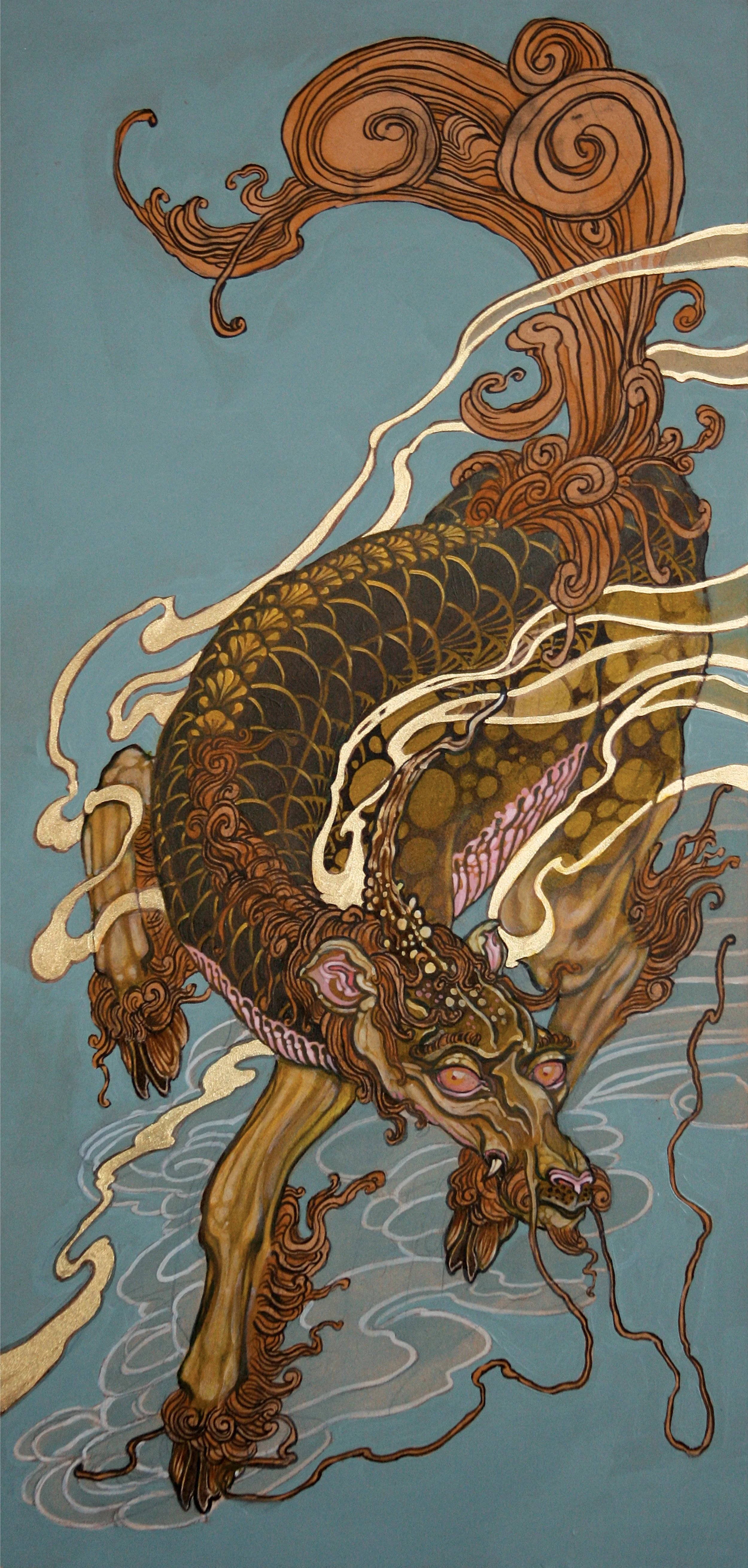 Untitled (Kirin) . 2010 - acrylic on board. 2' x 1'.