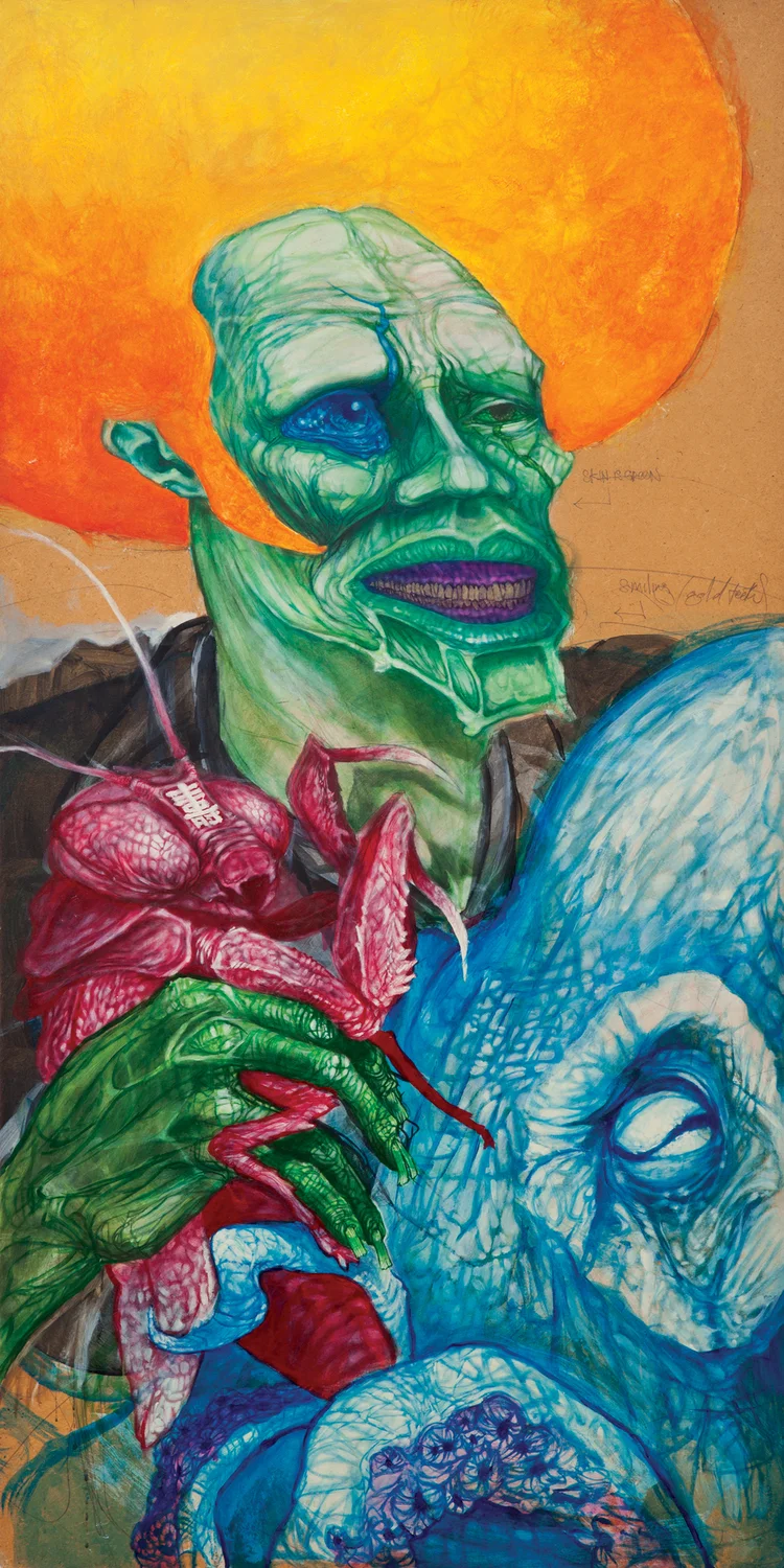 Untitled (Afro-health & happiness) . 1996 - acrylic on board. 4' x 2'.