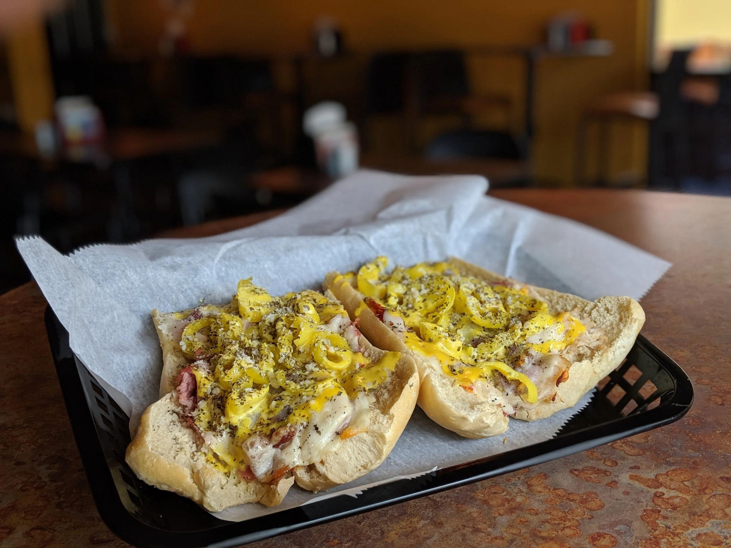 Dagwoods Deli and Sub Shop - Turkey Ham Capicola Bacon Bannna Peppers Honey Mustard and Spies.jpg