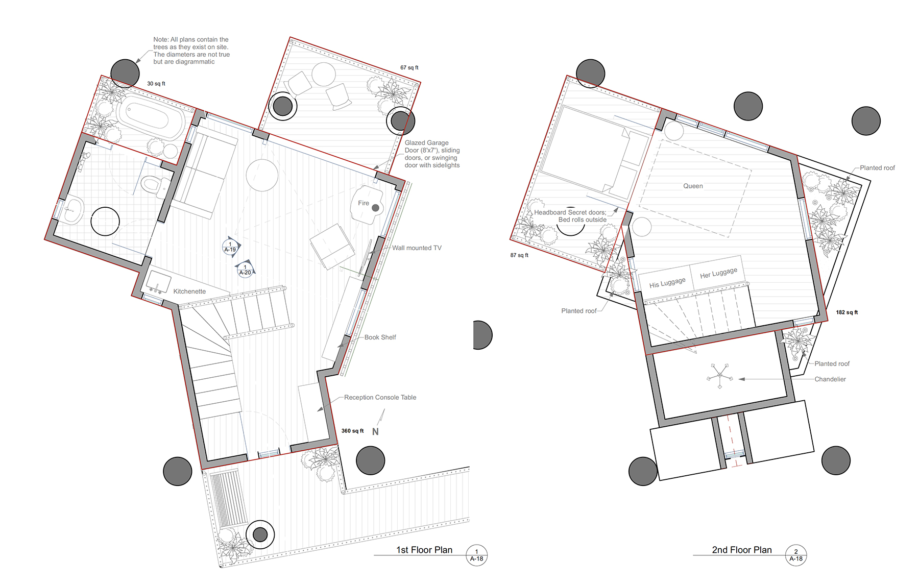 OPTION 1: 1st & 2nd FLOOR PLANS
