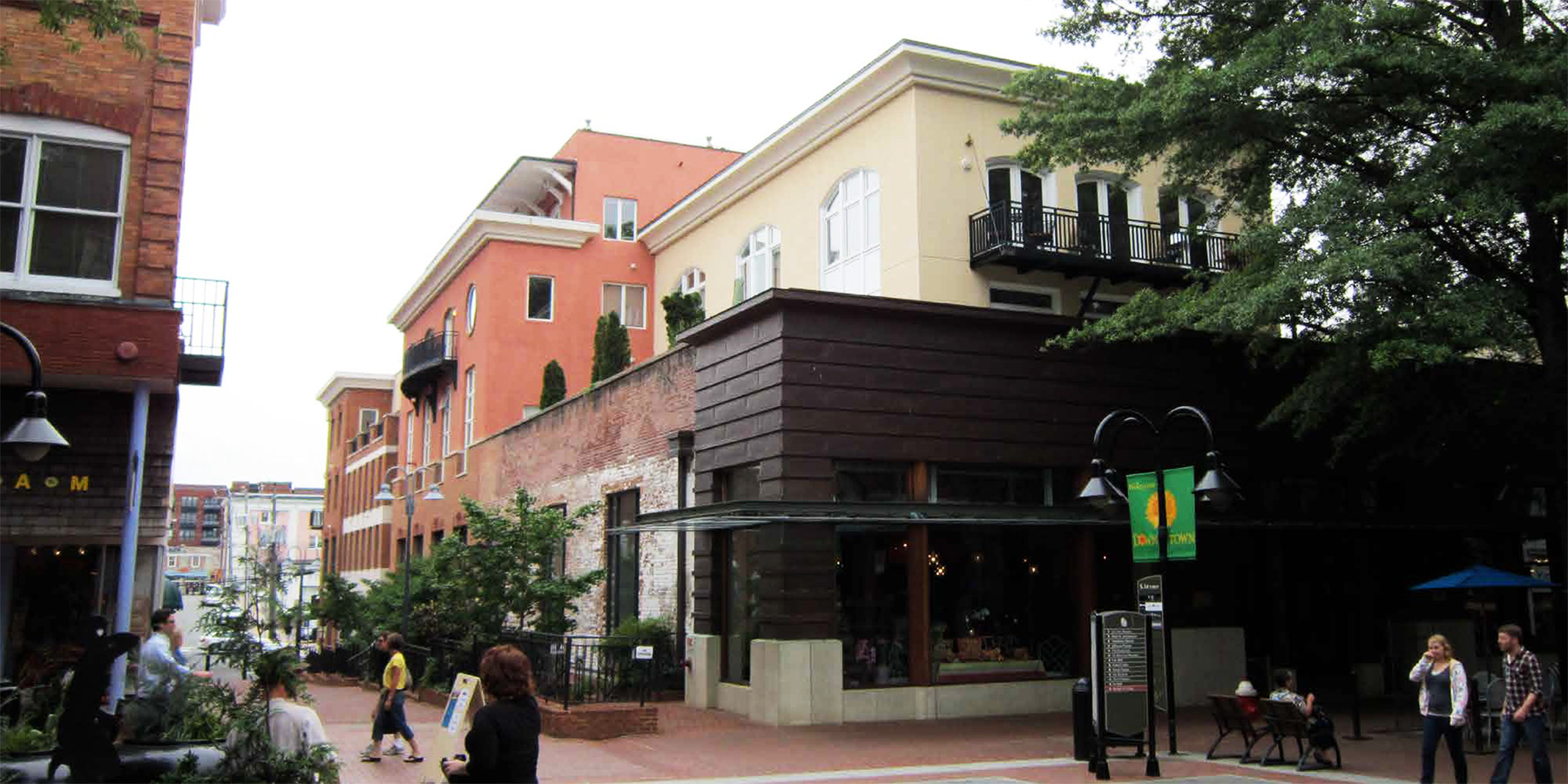 THE TERRACES AS SEEN FROM THE DOWNTOWN MALL