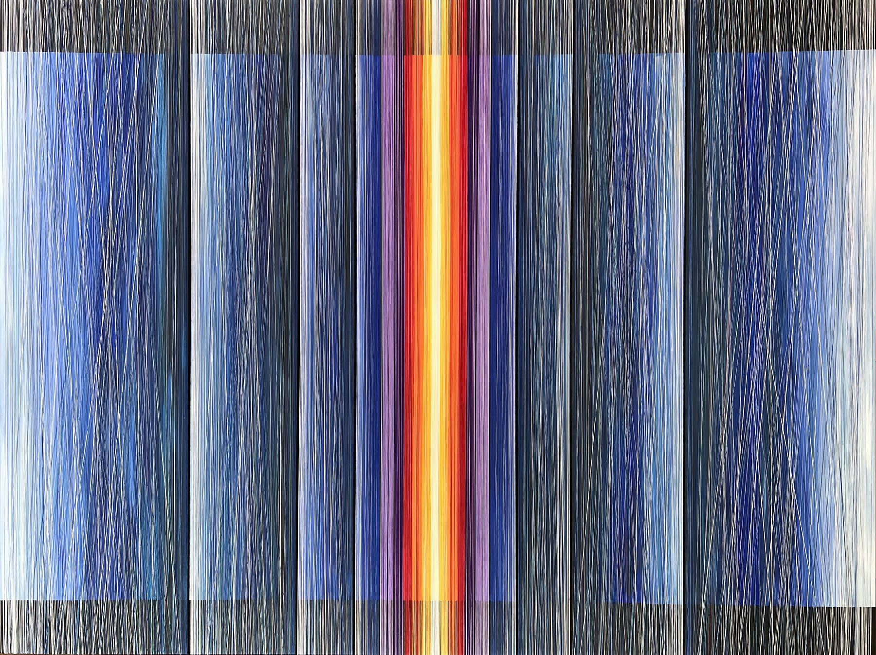 XENON ABYSM. 48"x36" Acrylic, String &amp; Thread on Canvas. Sold. 