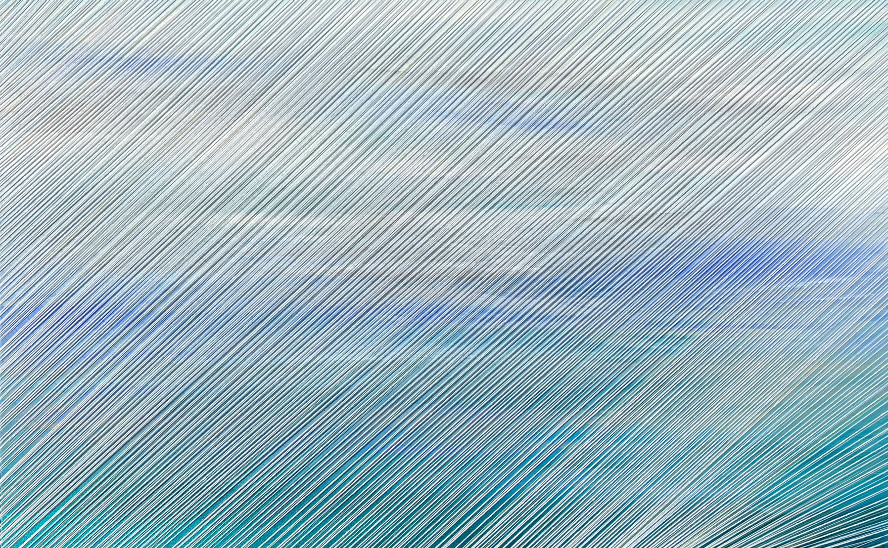 WISPING ETHER. ACRYLIC, STRING, THREAD &amp; MONOFILAMENT ON CANVAS. 48"X30". 2022. 