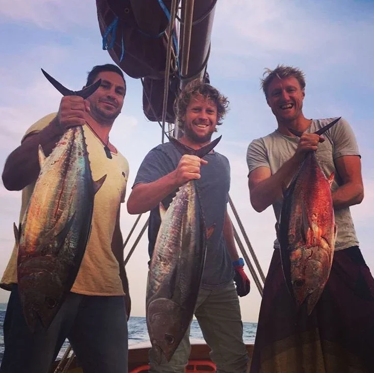 The lads on a big haul of Tuna after the Gibraltar straights