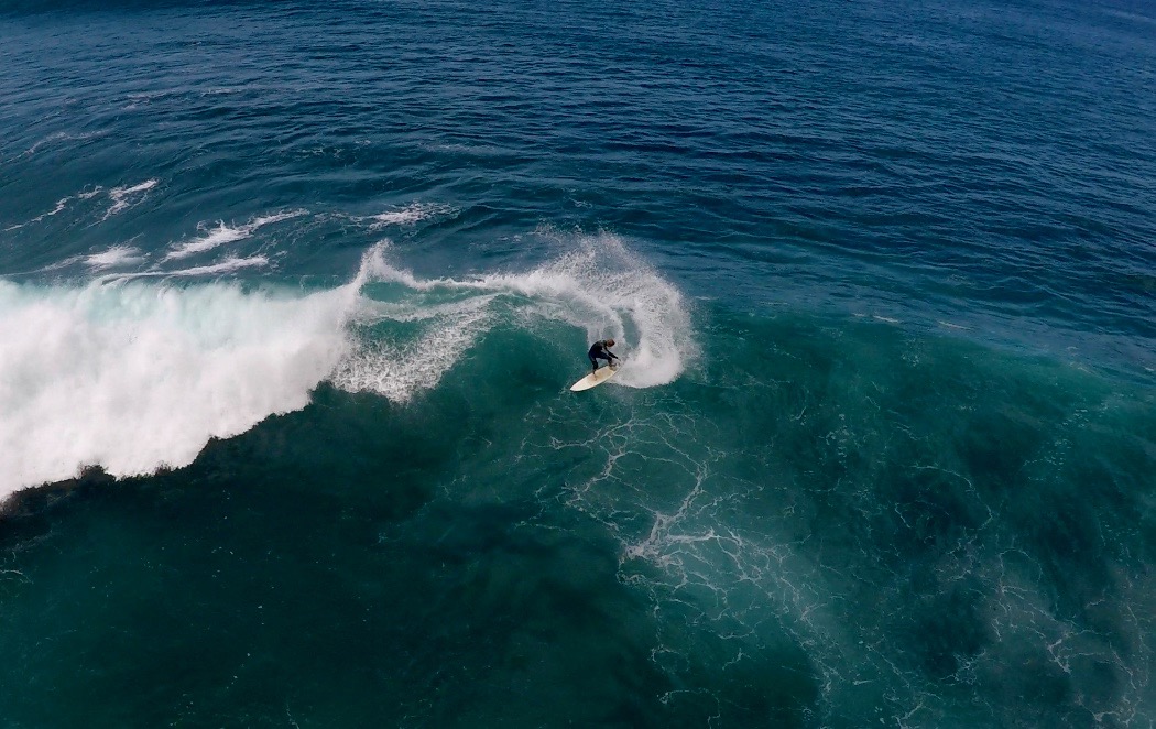 A drone shot from a day of surfing at Las Americas, Tenerife.