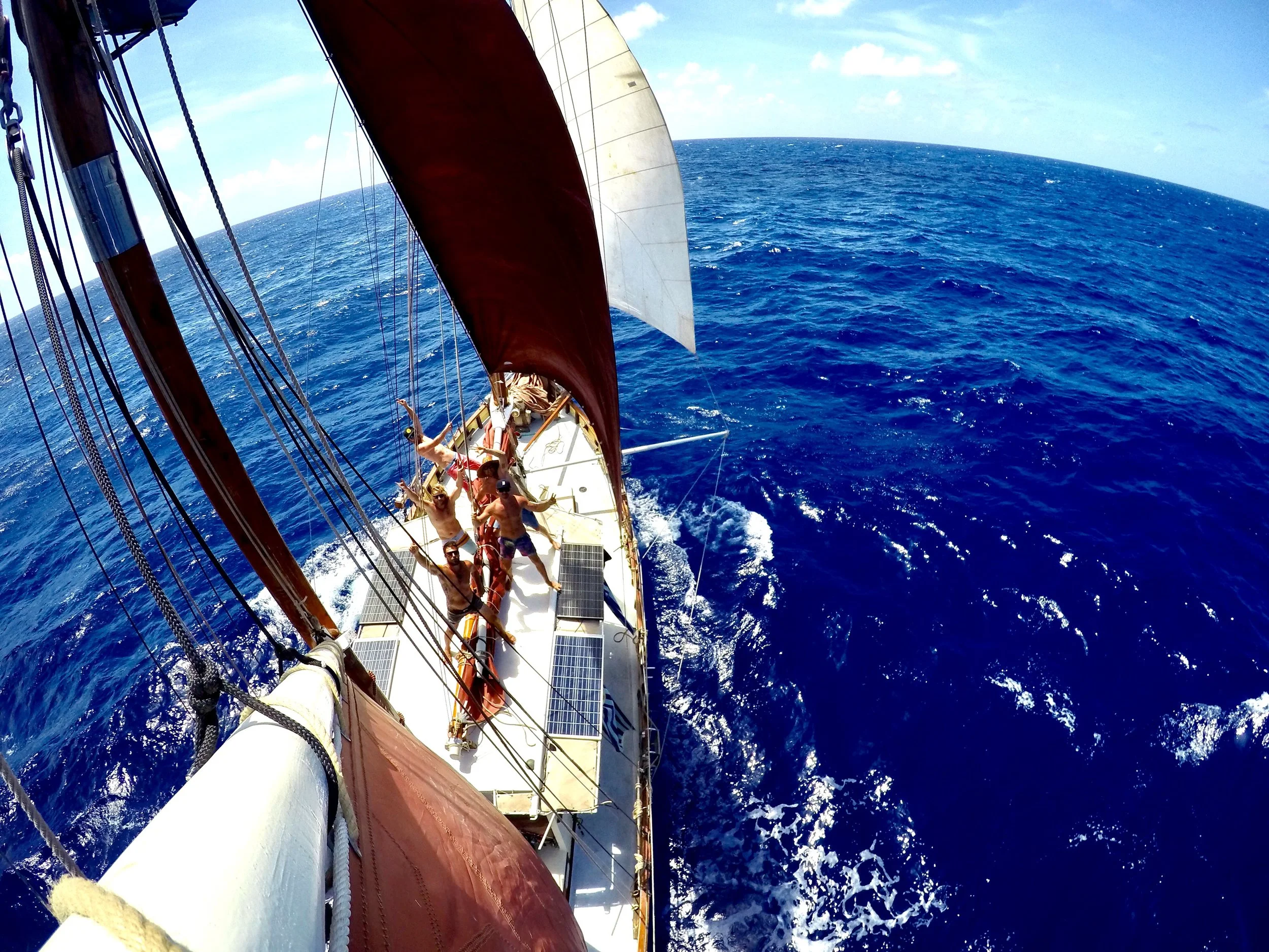 "Spielbergs' idea for a GoPro mount on the Mizzen gaff sail was a winner. 