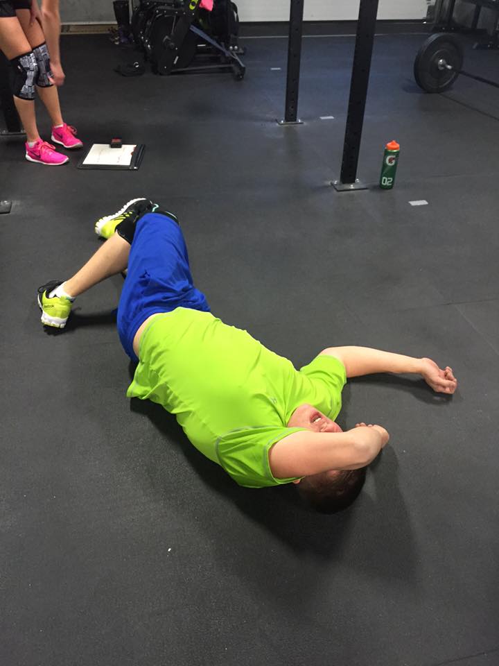 Corey performing the back lying armpit funk check ...