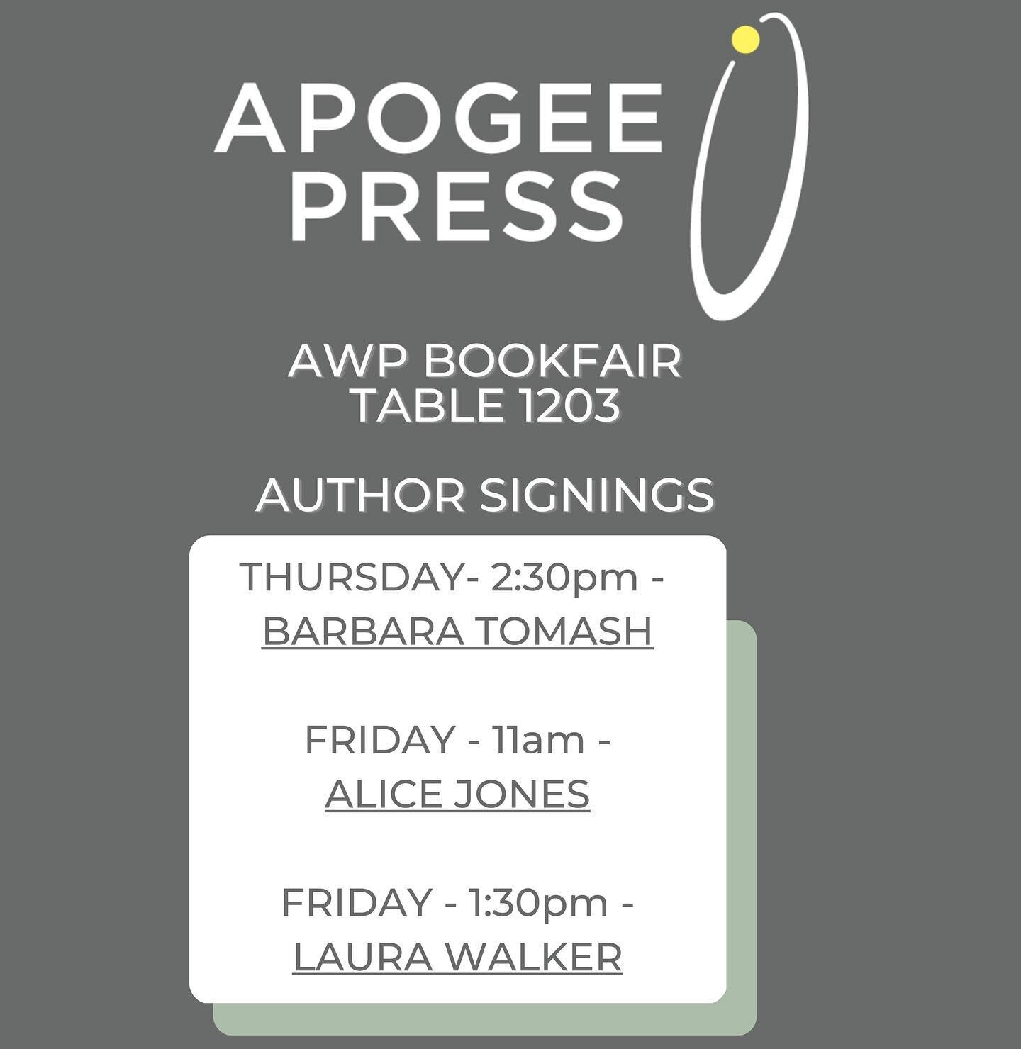 Can&rsquo;t wait to see you this week at #awp23 🎉Come by Table 1203 for signings by Barbara Tomash, Alice Jones, and Laura Walker! Or any other time to say hi and get some discounted books 📚❤️