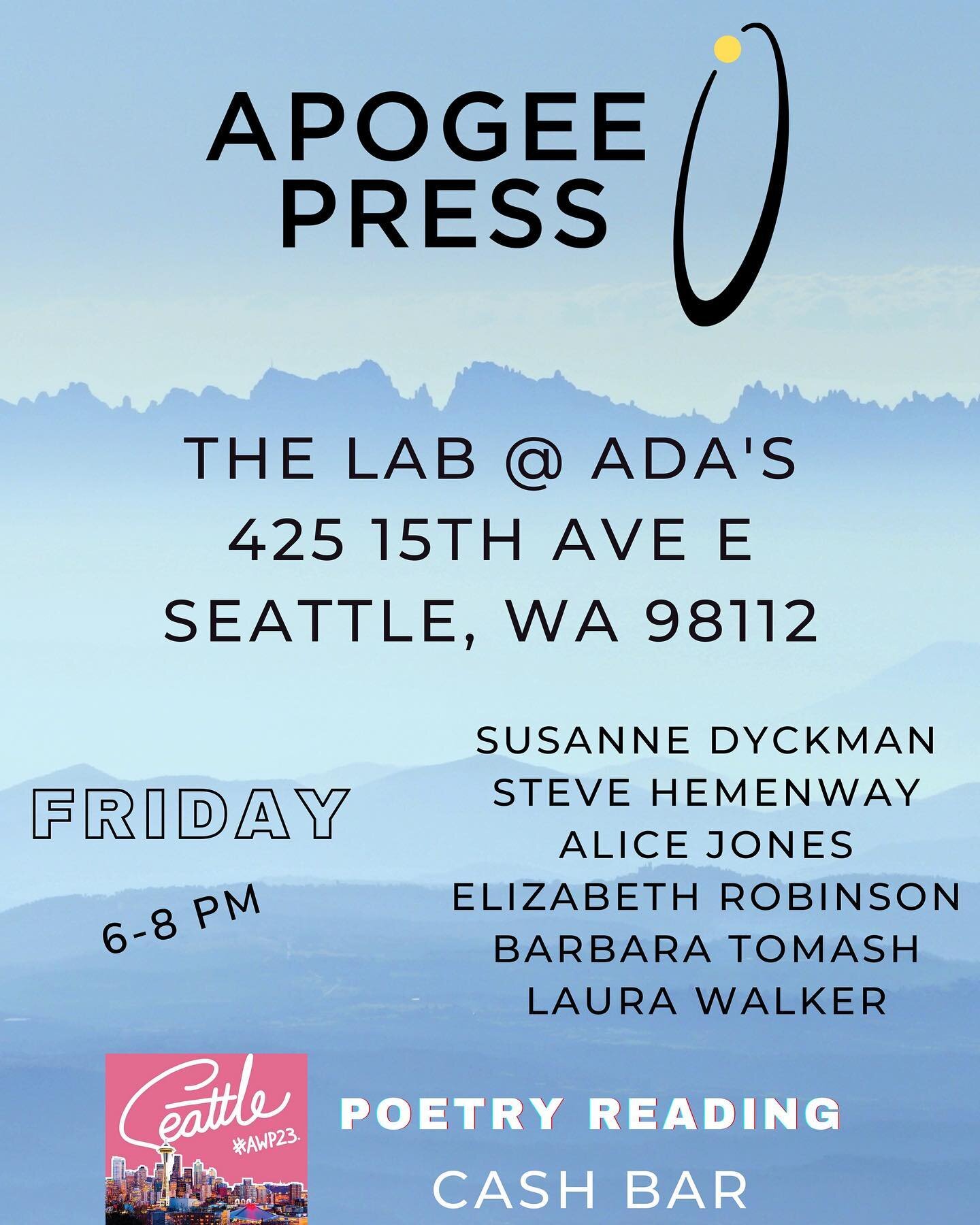 Friday evening! Join us for an #awp23 off-site reading @thelabatadas 📚🥂