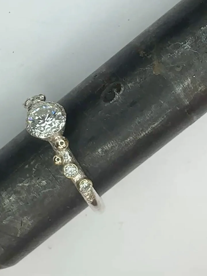 A Lovely Little Glow Up for Jane&rsquo;s Engagement Ring, With the Addition of One Nice Off-Set Juicy Diamond. Jane wanted it to Snuggle up to Her Eternity Ring, so She had a Comfortable Stack Situation. 💎Swipe to the End to See the OG Ring. I Think