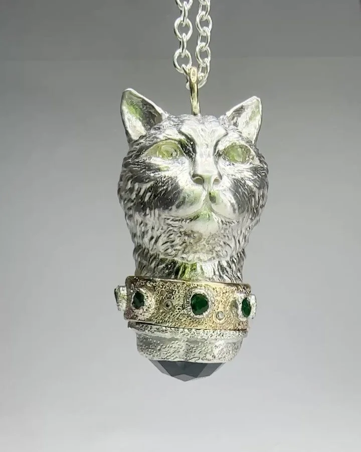 This is Max the Cat Who Was a Very Special Part of Krista&rsquo;s Life. Krista Sent Me Some Pics of Him &amp;  Wanted a Pendant Made to Commemorate His Glorious Life, With Some of Her Own Stones &amp; To Also Have a Place to Hold His Ashes. As She is