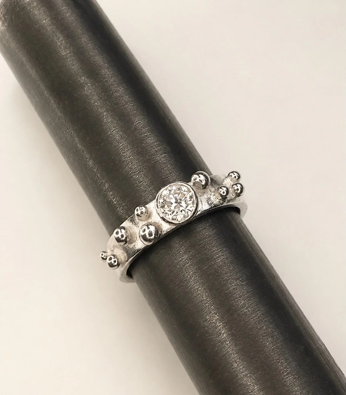 A Little Bit Of Sparkle For Turning 18 ✨
I Created This Cutie-Pie, Commissioned By a Very Lovely Mum for Her Daughter&rsquo;s 18th.
A Beautiful Diamond At The Centre, Surrounded By Lots Of Tiny, Imperfect Silver Bobbles.
A Bespoke Beauty For a Pretty