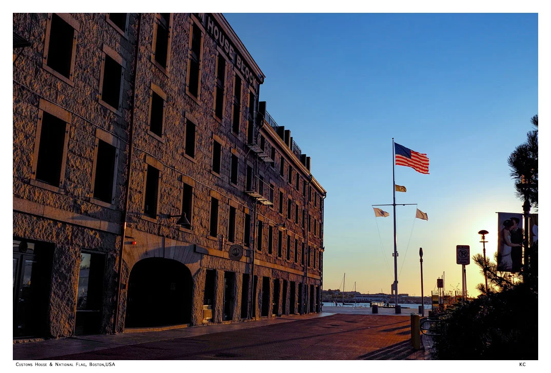 Old Customs Building and US Flag