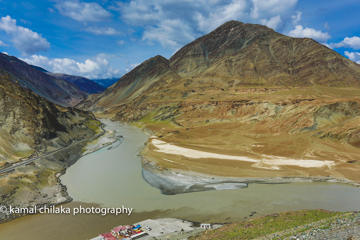 At the Confluence of Zhanskar and Indus Rivers