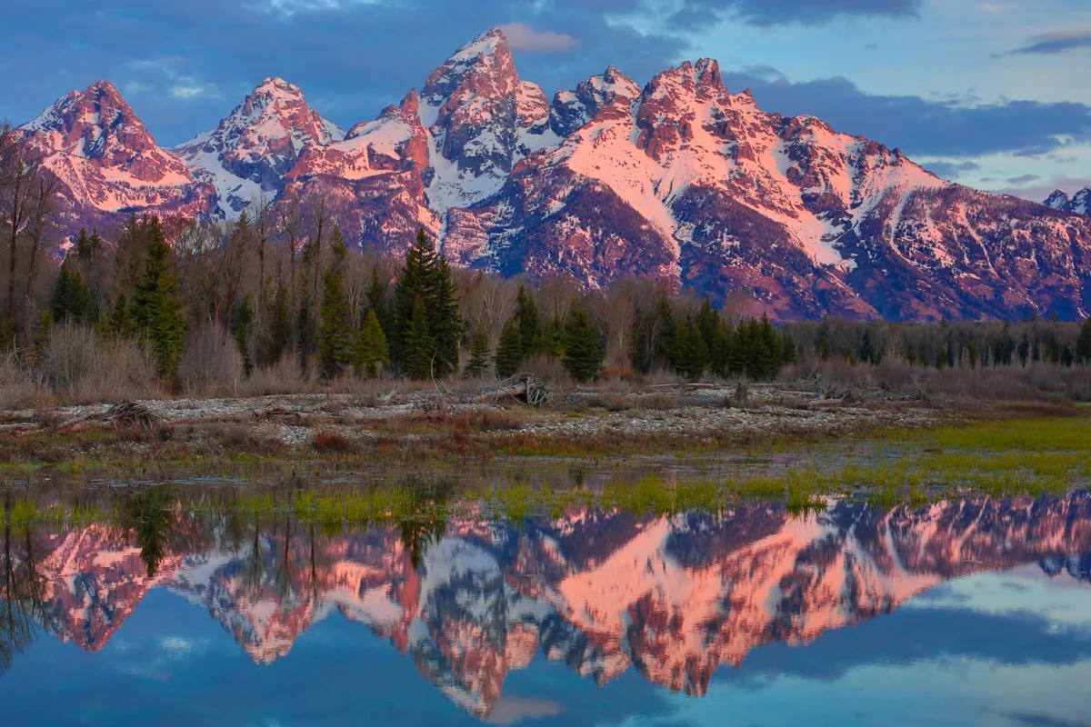 Classic View of the Tetons from Schwabacher Landing, Grand Tetons