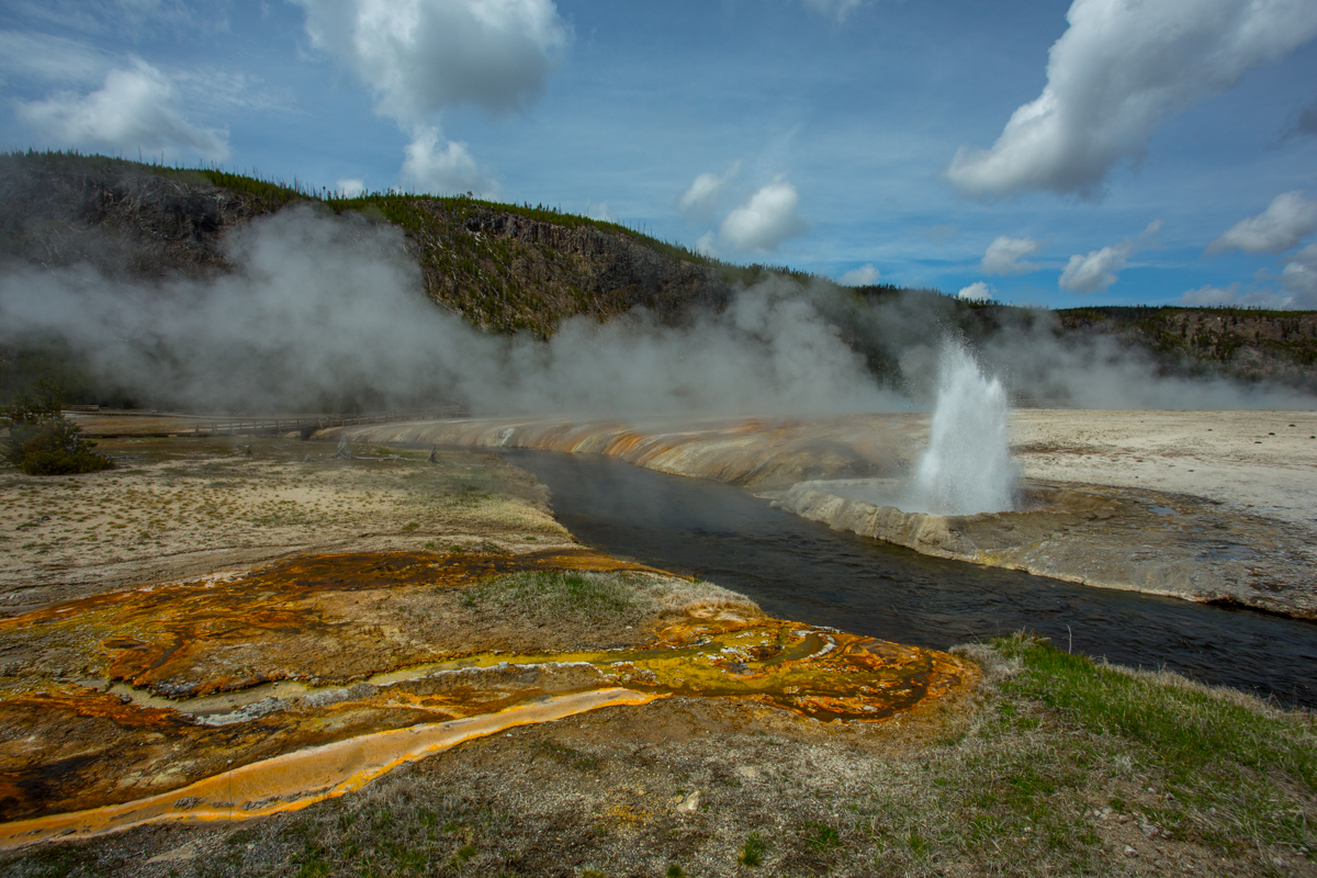 Cliff Geyser Erupting