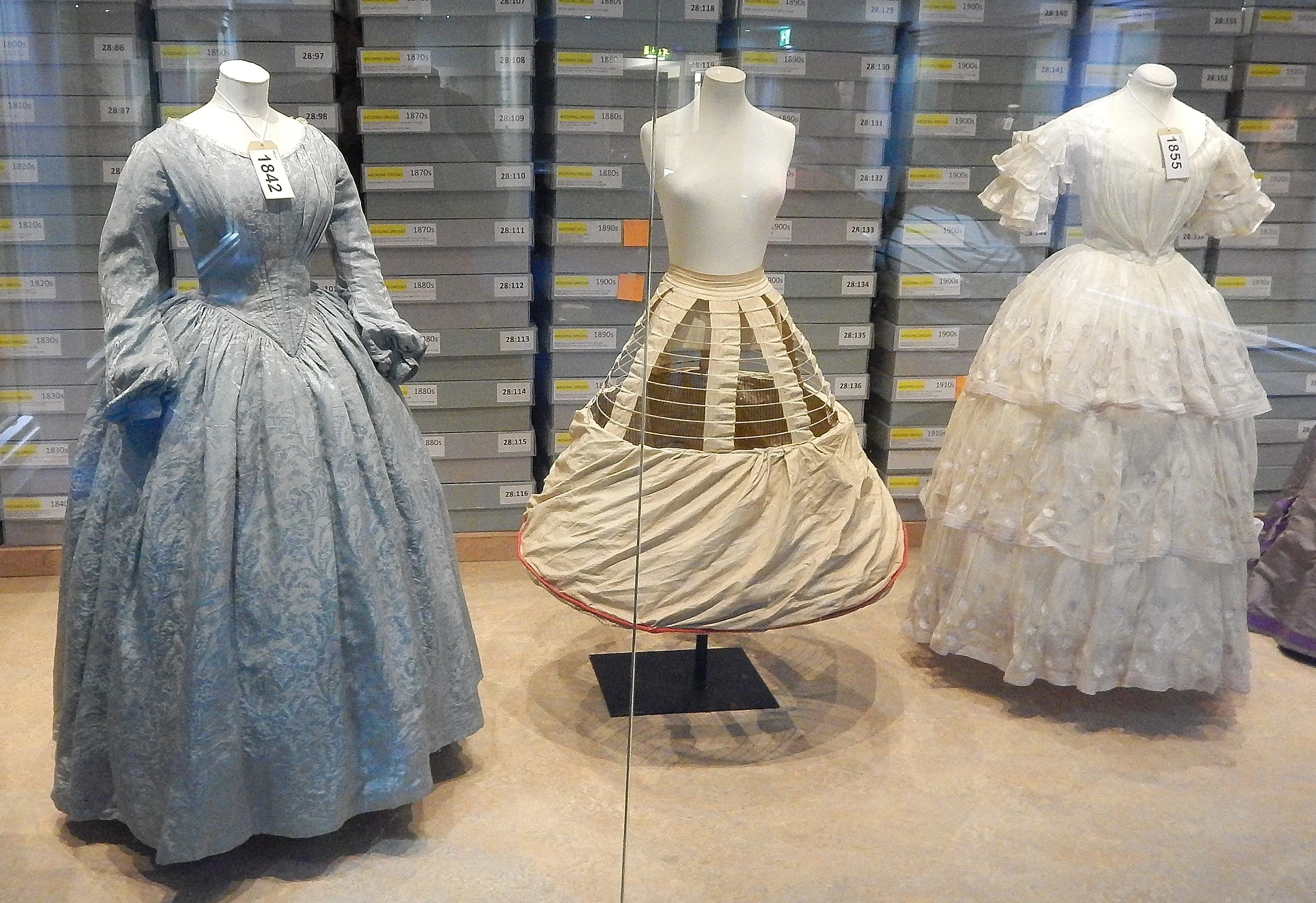 Dresses 1842 and 1855, an early Crinoline